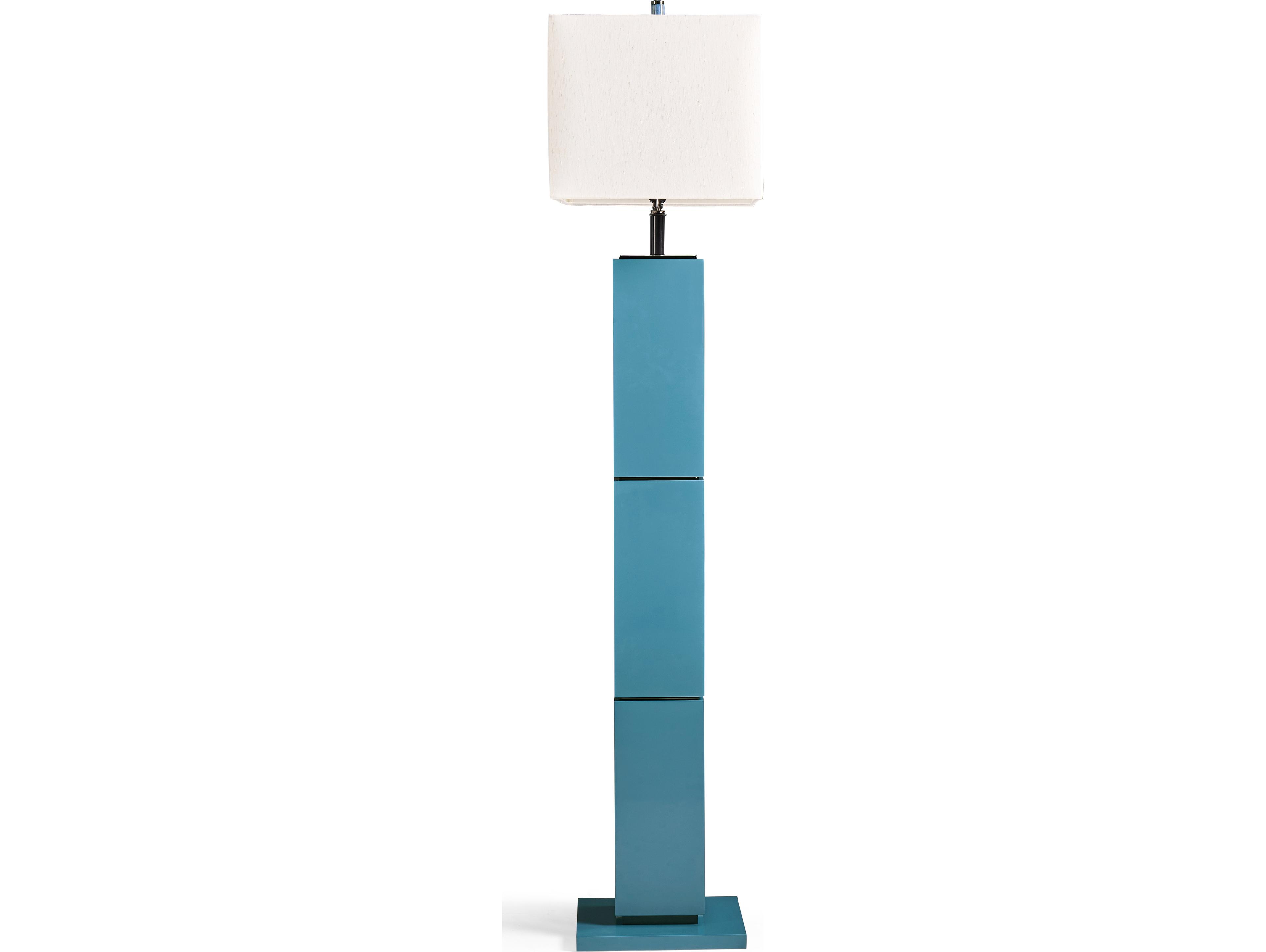 Jonathan Charles Jc Modern Azure Blue Straw Floor Lamp