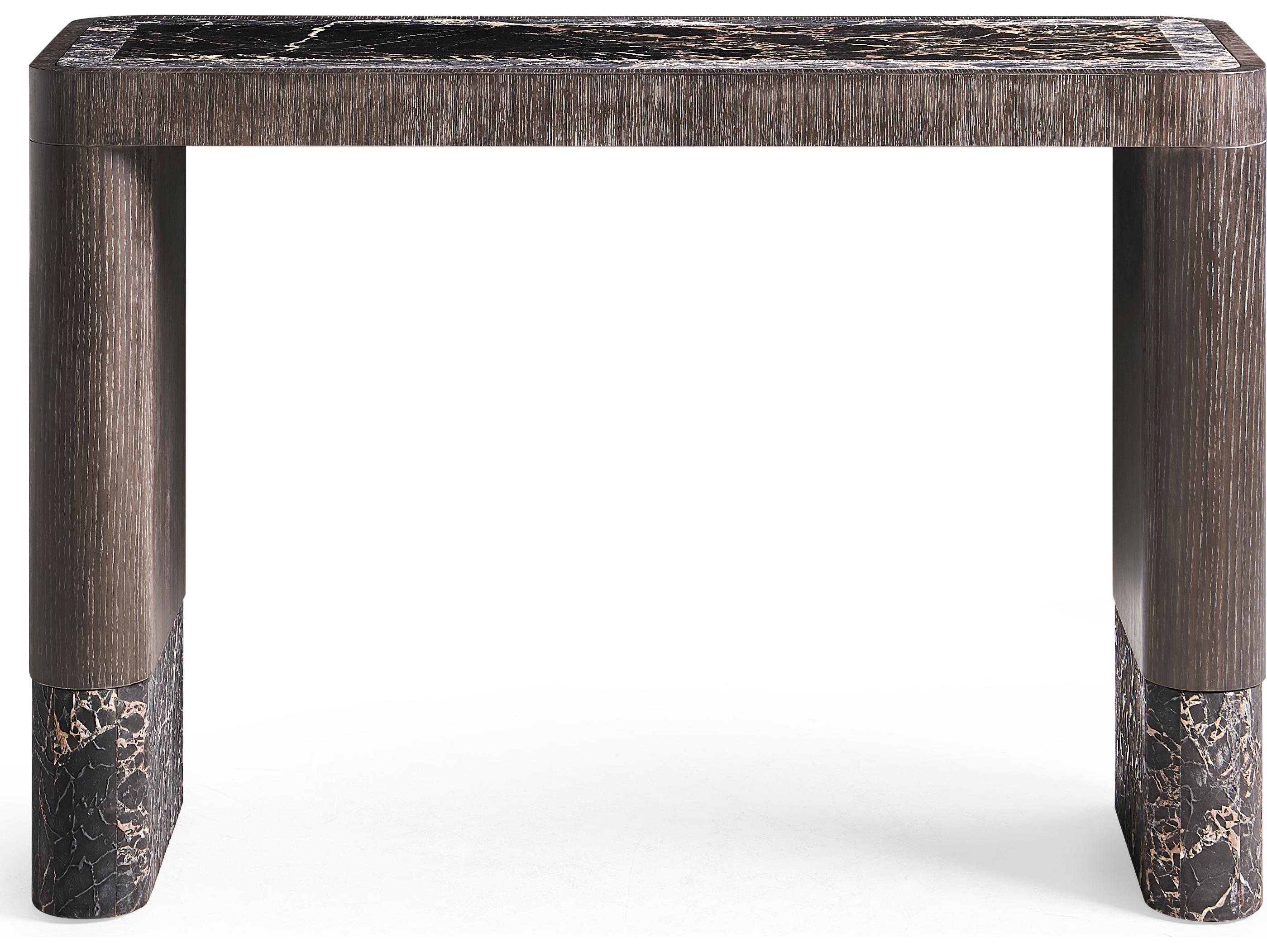 Jonathan Charles Jc Modern Rectangular Marble Chocolate Apricot Oak Console Table