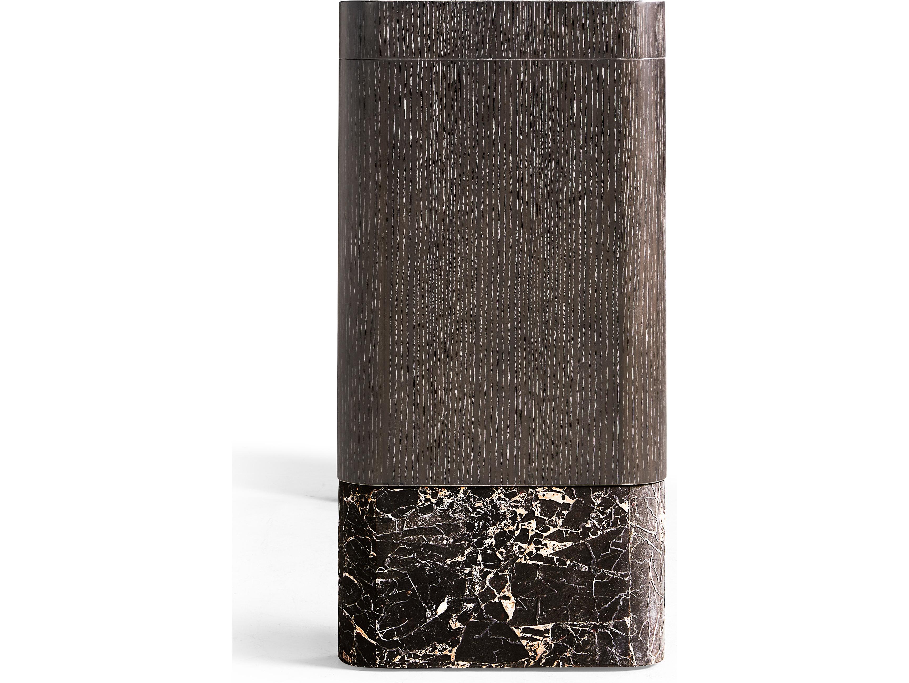 Jonathan Charles Jc Modern Rectangular Marble Chocolate Apricot Oak Console Table