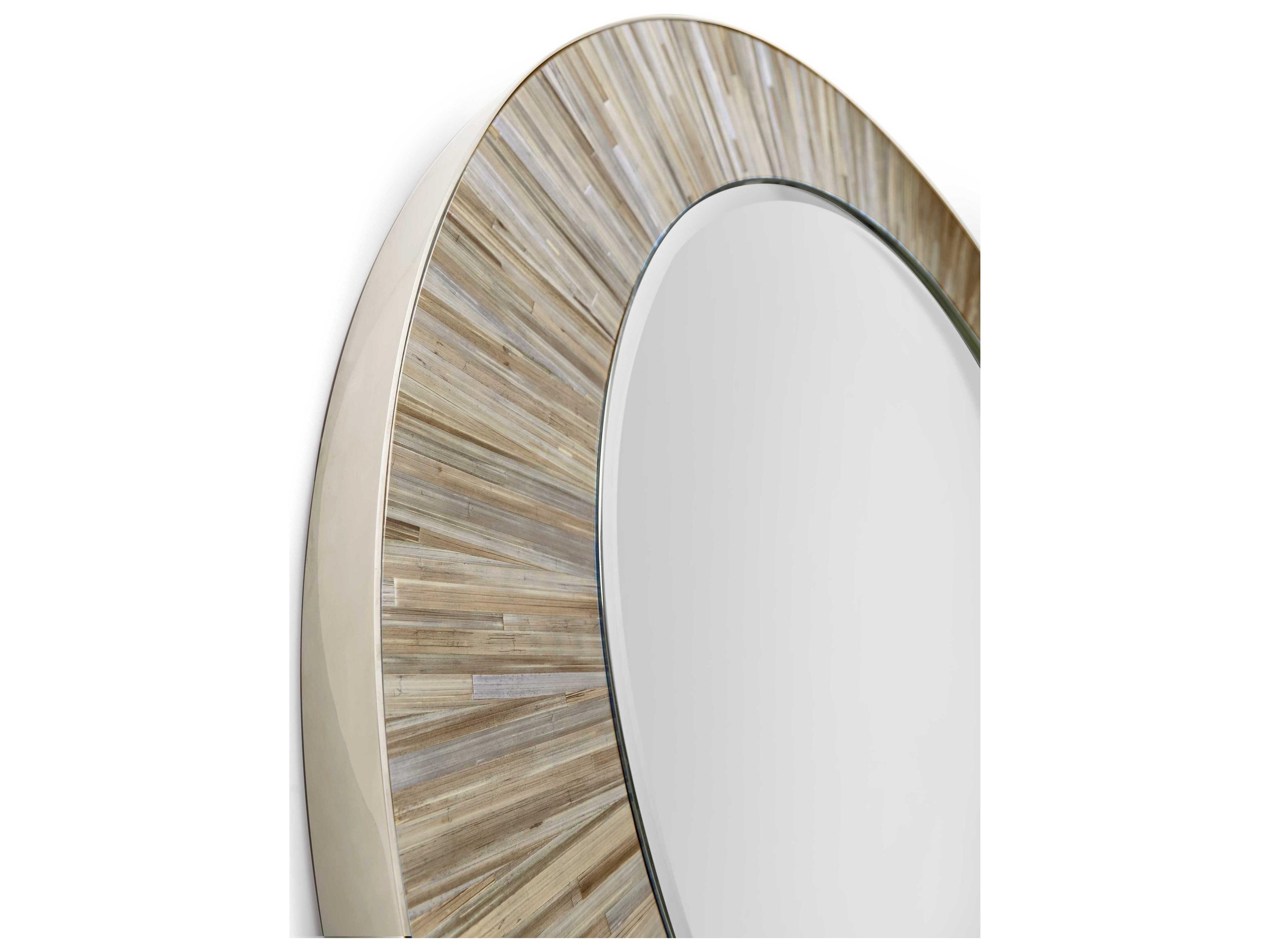 Jonathan Charles Jc Modern Natural Straw Wall Mirror Round