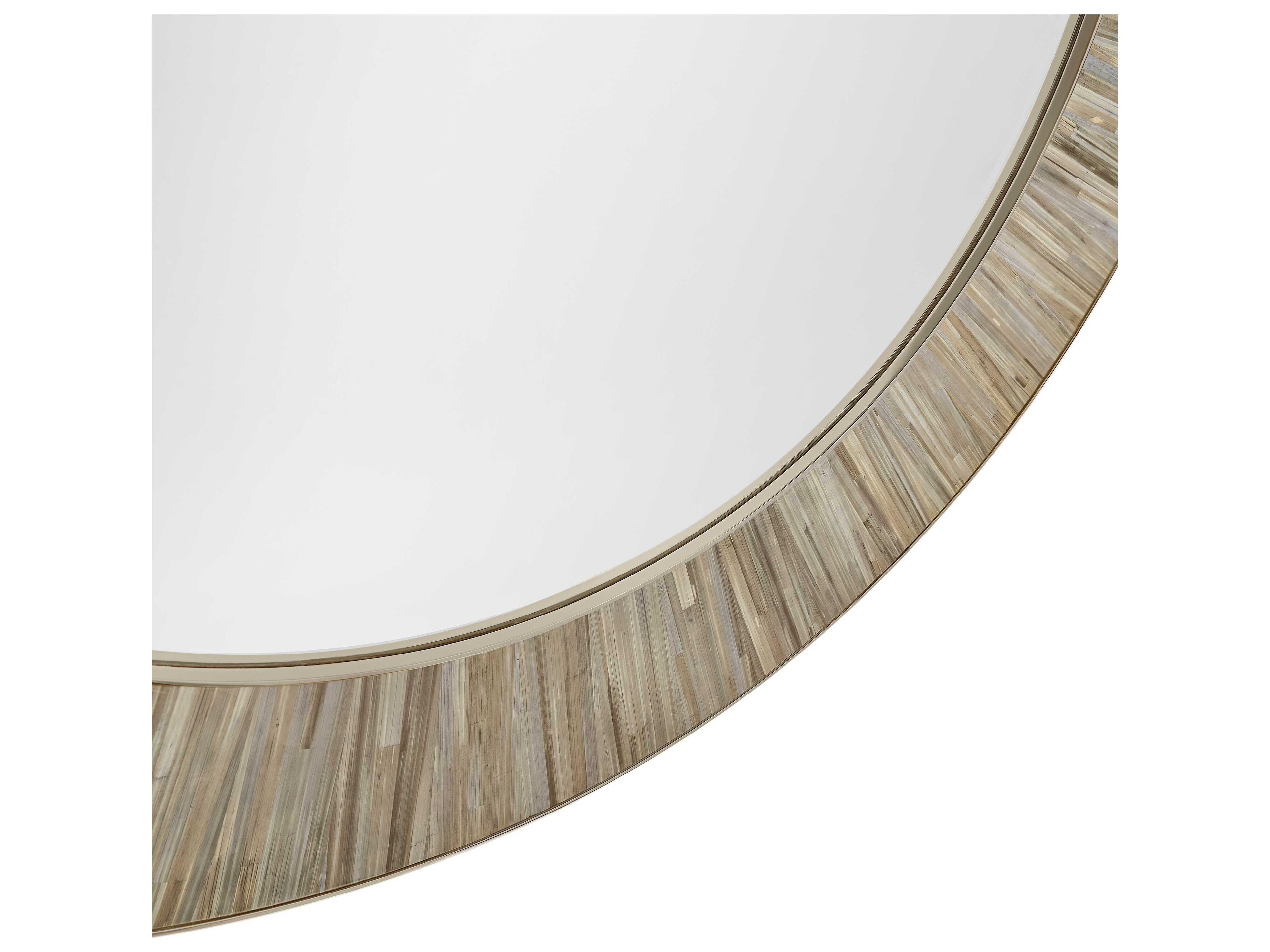 Jonathan Charles Jc Modern Natural Straw Wall Mirror Round
