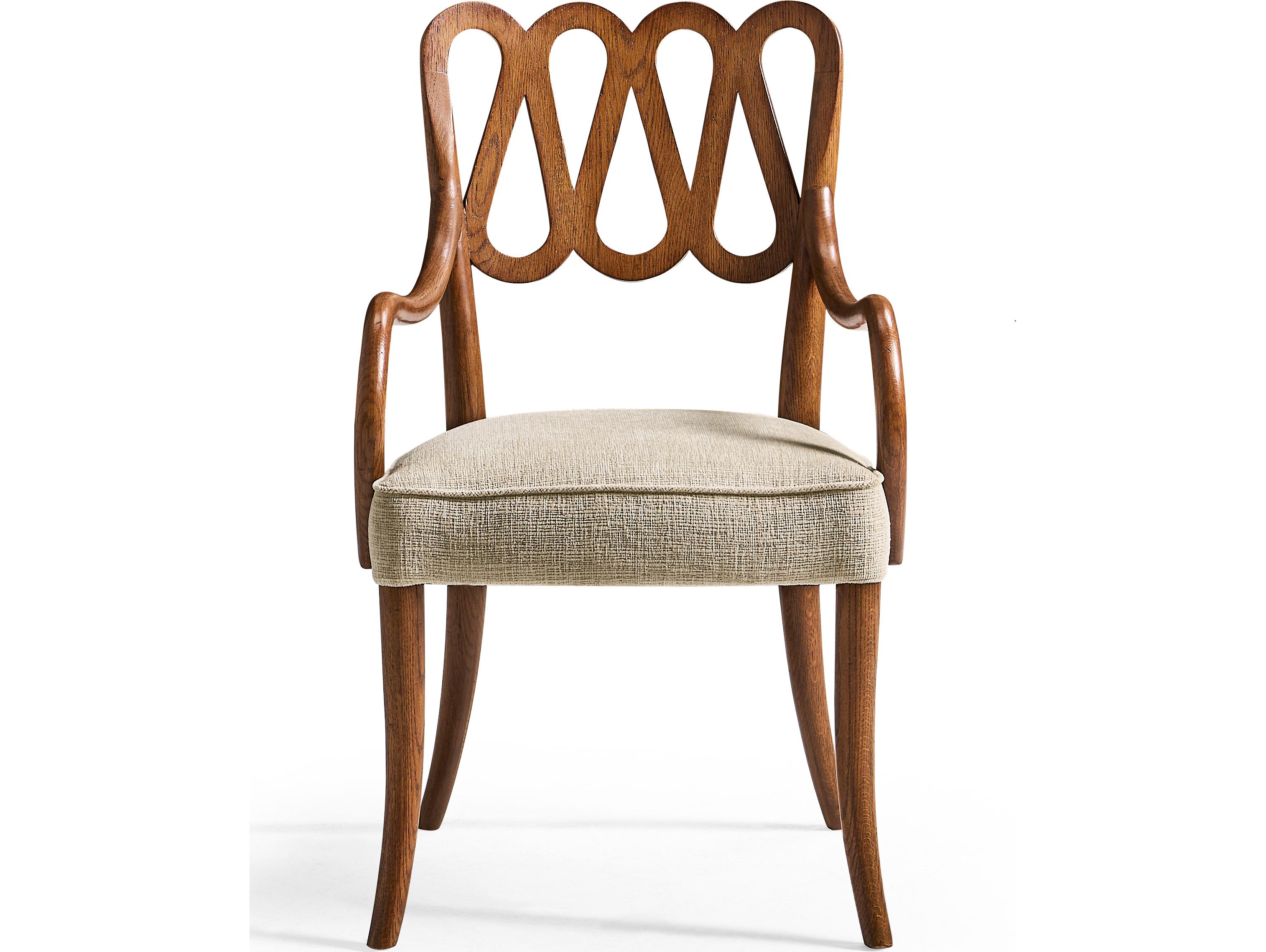 Jonathan Charles William Yeoward Oak Wood Upholstered Arm Dining Chair