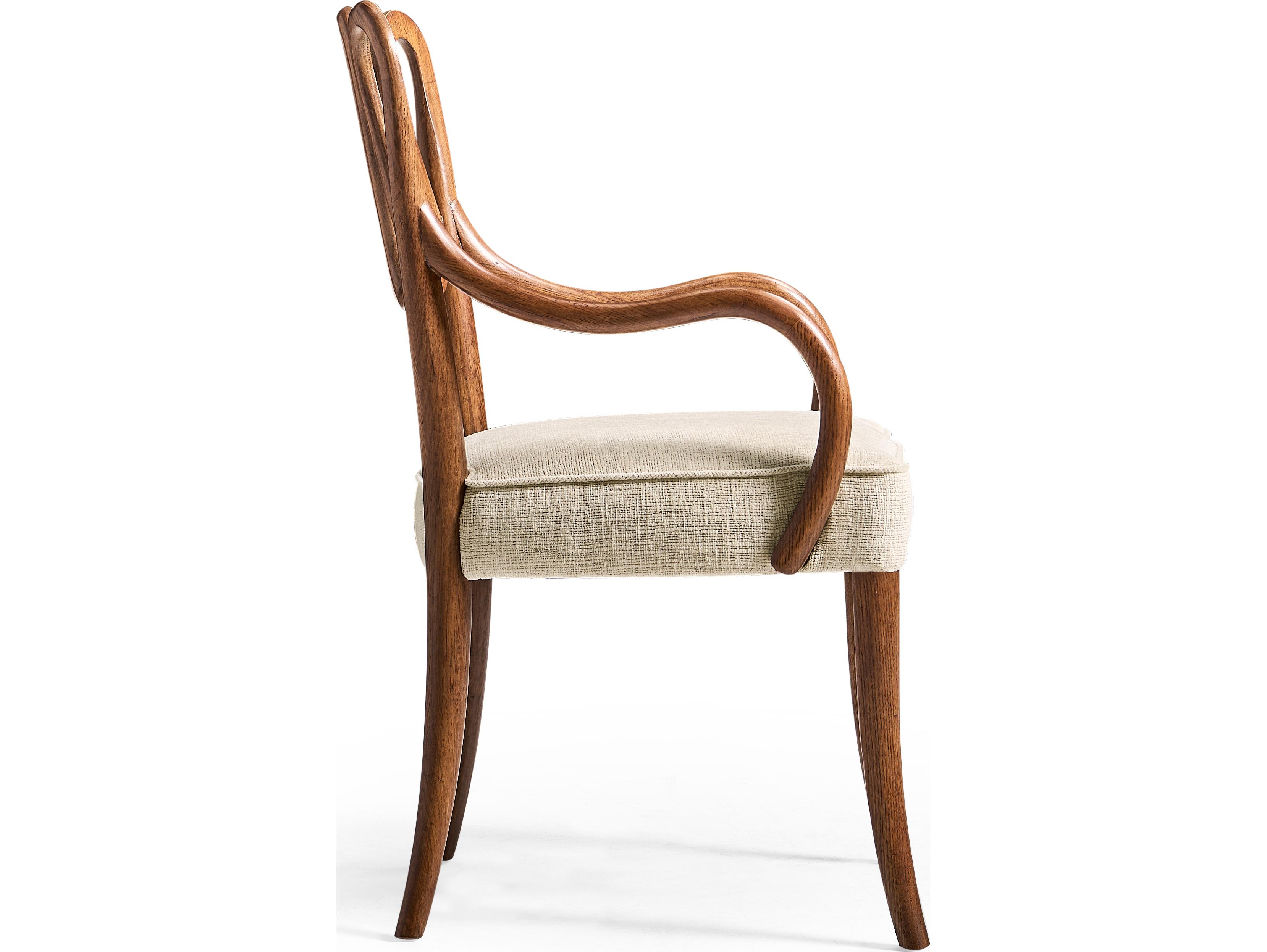 Jonathan Charles William Yeoward Oak Wood Upholstered Arm Dining Chair