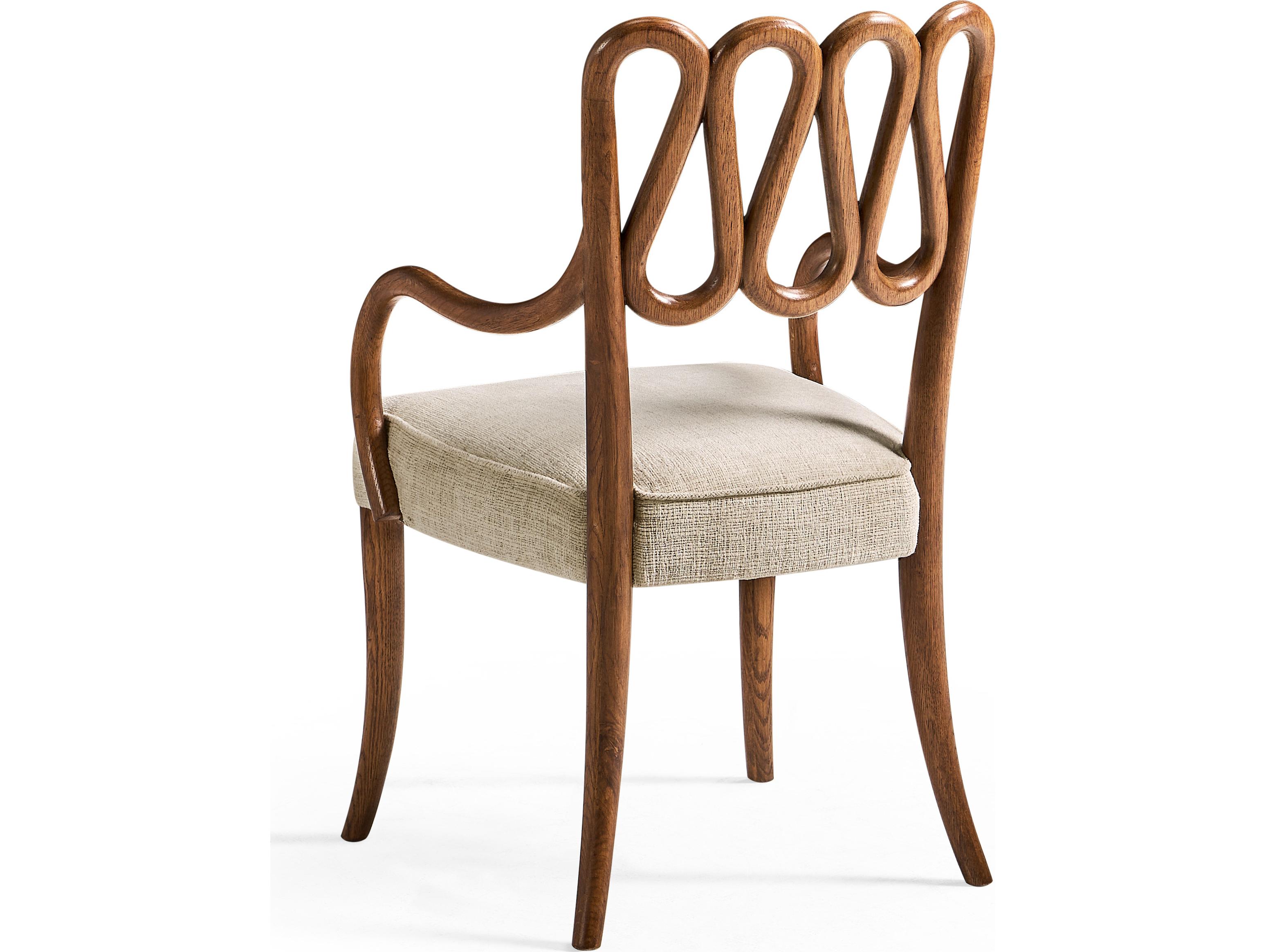 Jonathan Charles William Yeoward Oak Wood Upholstered Arm Dining Chair