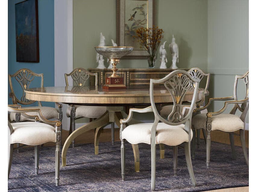 Jonathan Charles Buckingham Walnut Wood Dining Room Set