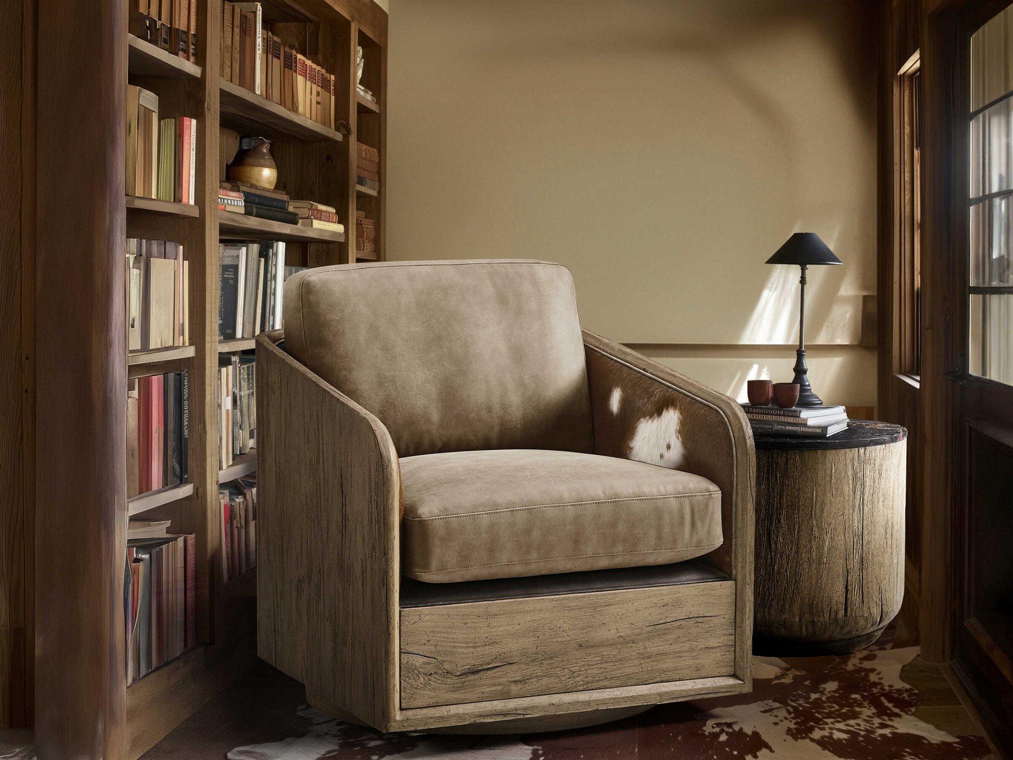 Jonathan Charles Stone Ridge Brown Leather Living Room Chair & Table Set