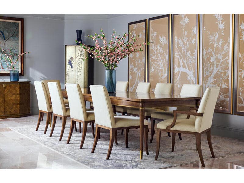 Jonathan Charles Toulouse Walnut Wood Dining Room Set