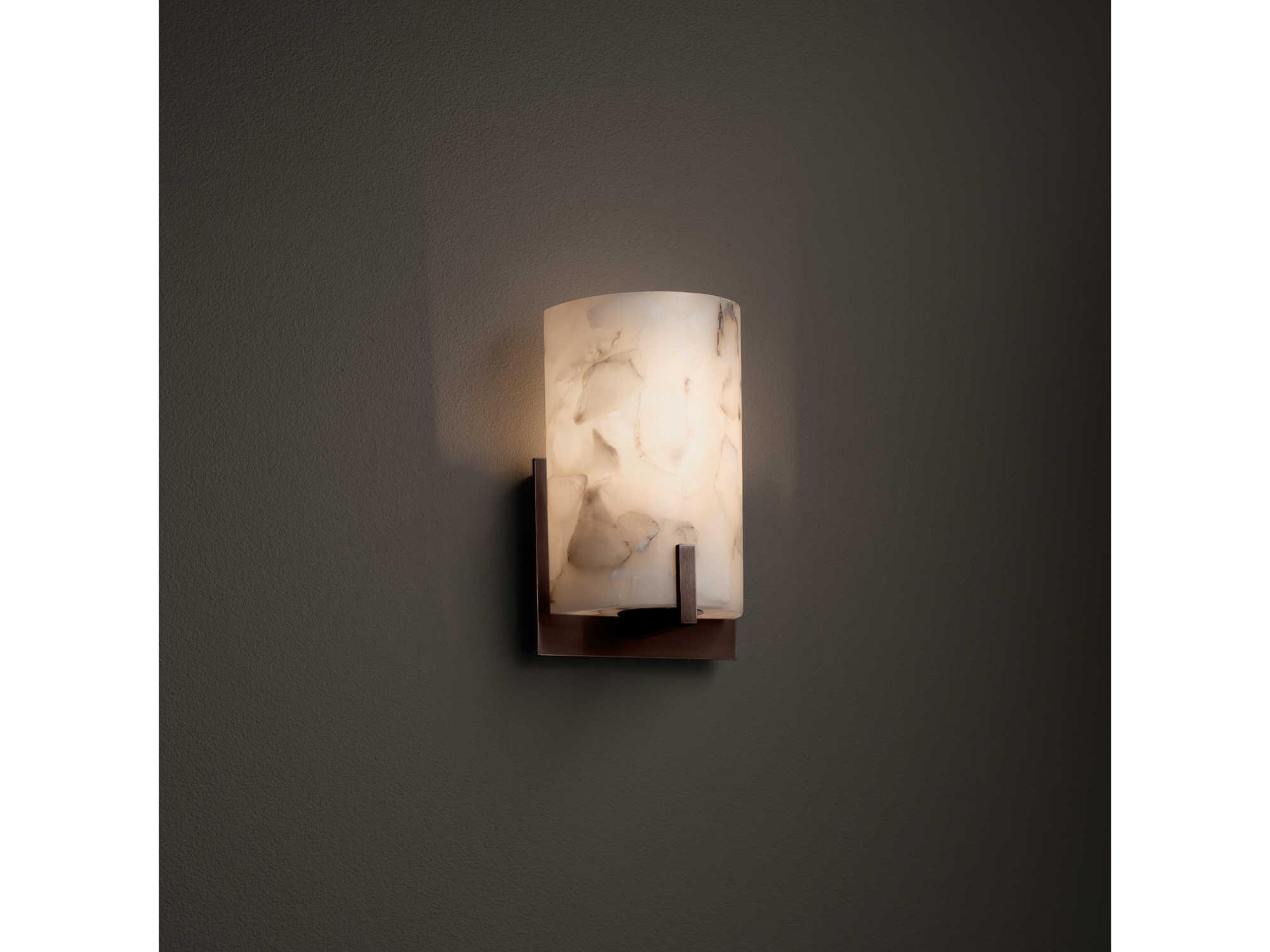 Justice Design Group Alabaster Rocks Bronze Wall Sconce