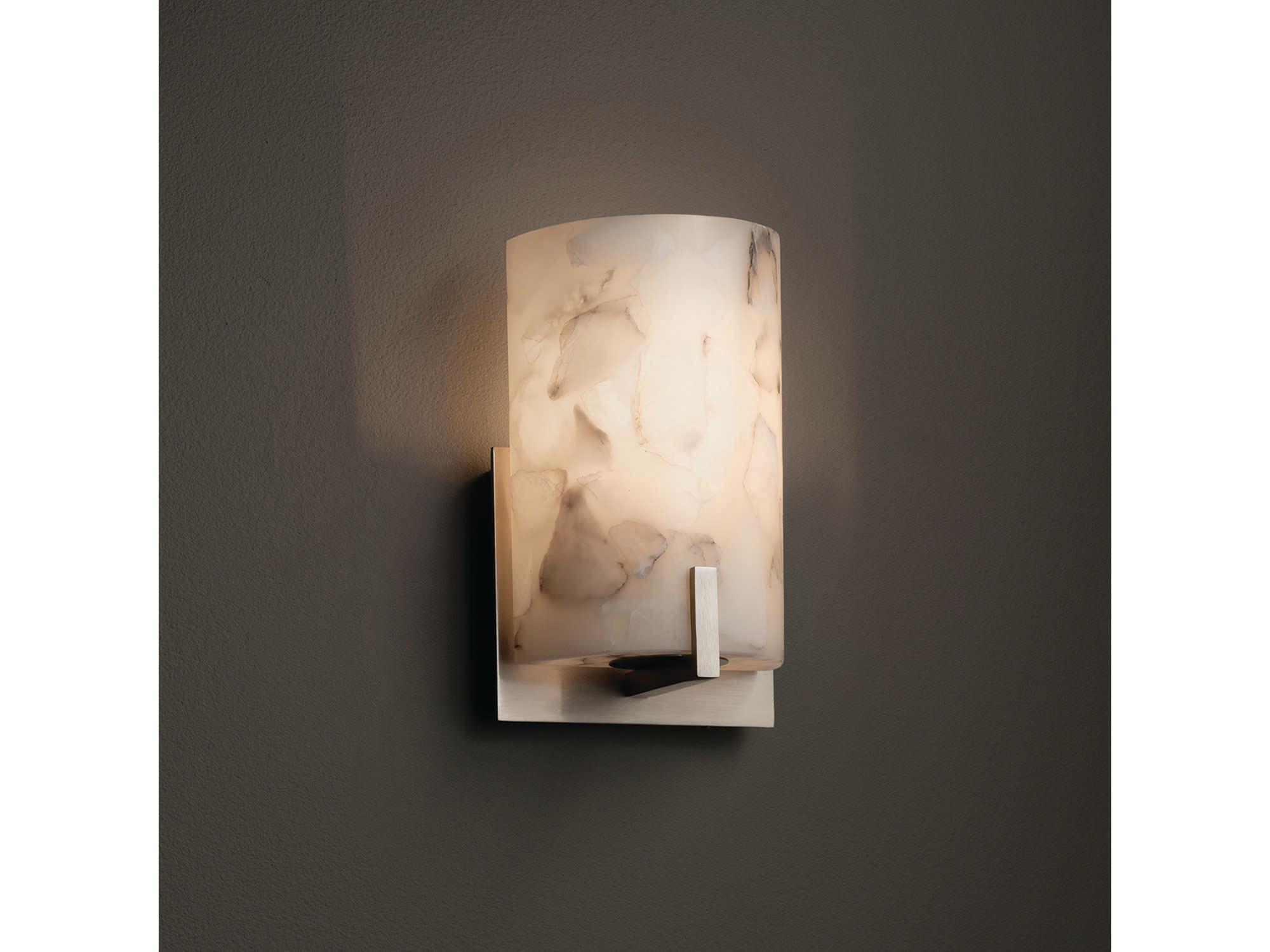 Justice Design Group Alabaster Rocks Bronze Wall Sconce