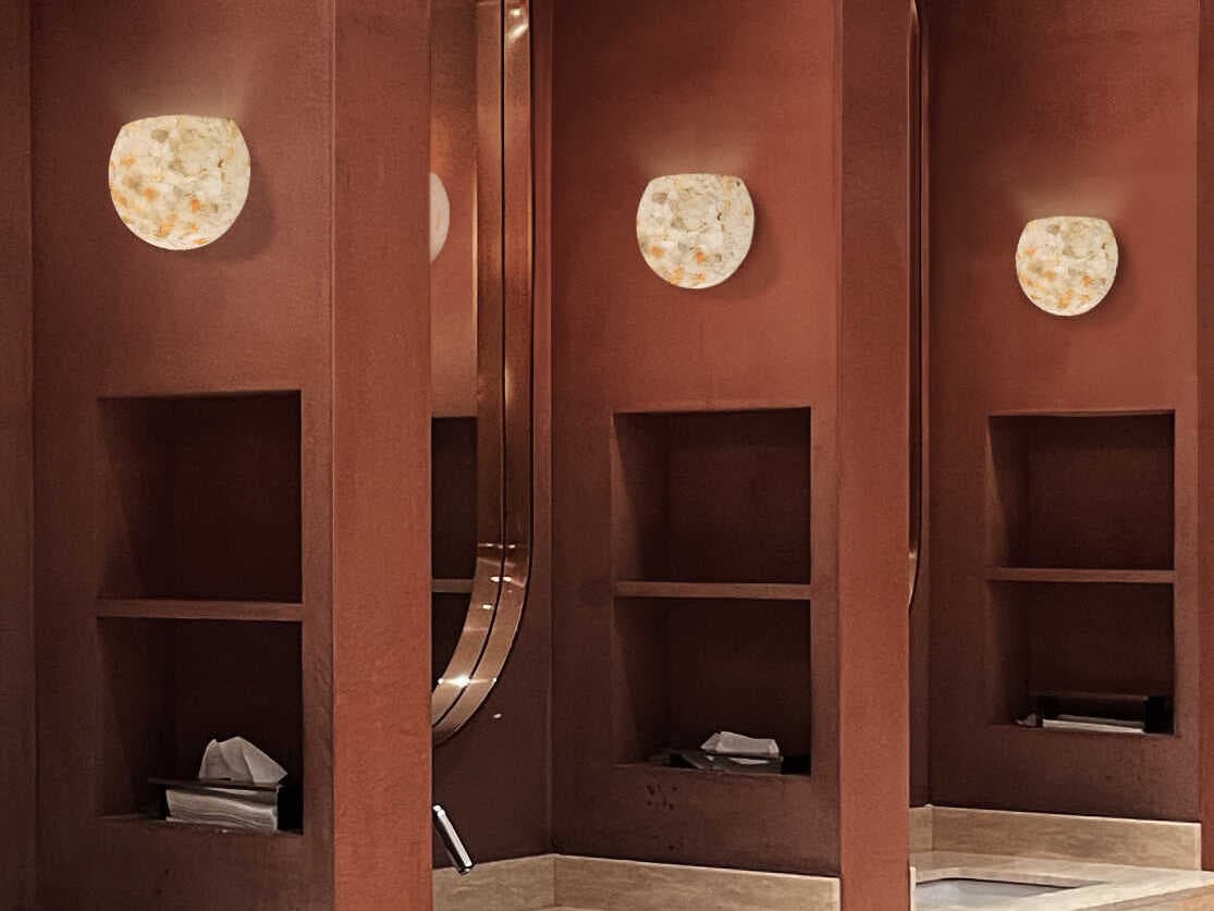 Justice Design Group Alabaster Rocks Globe 1-Light White Wall Sconce