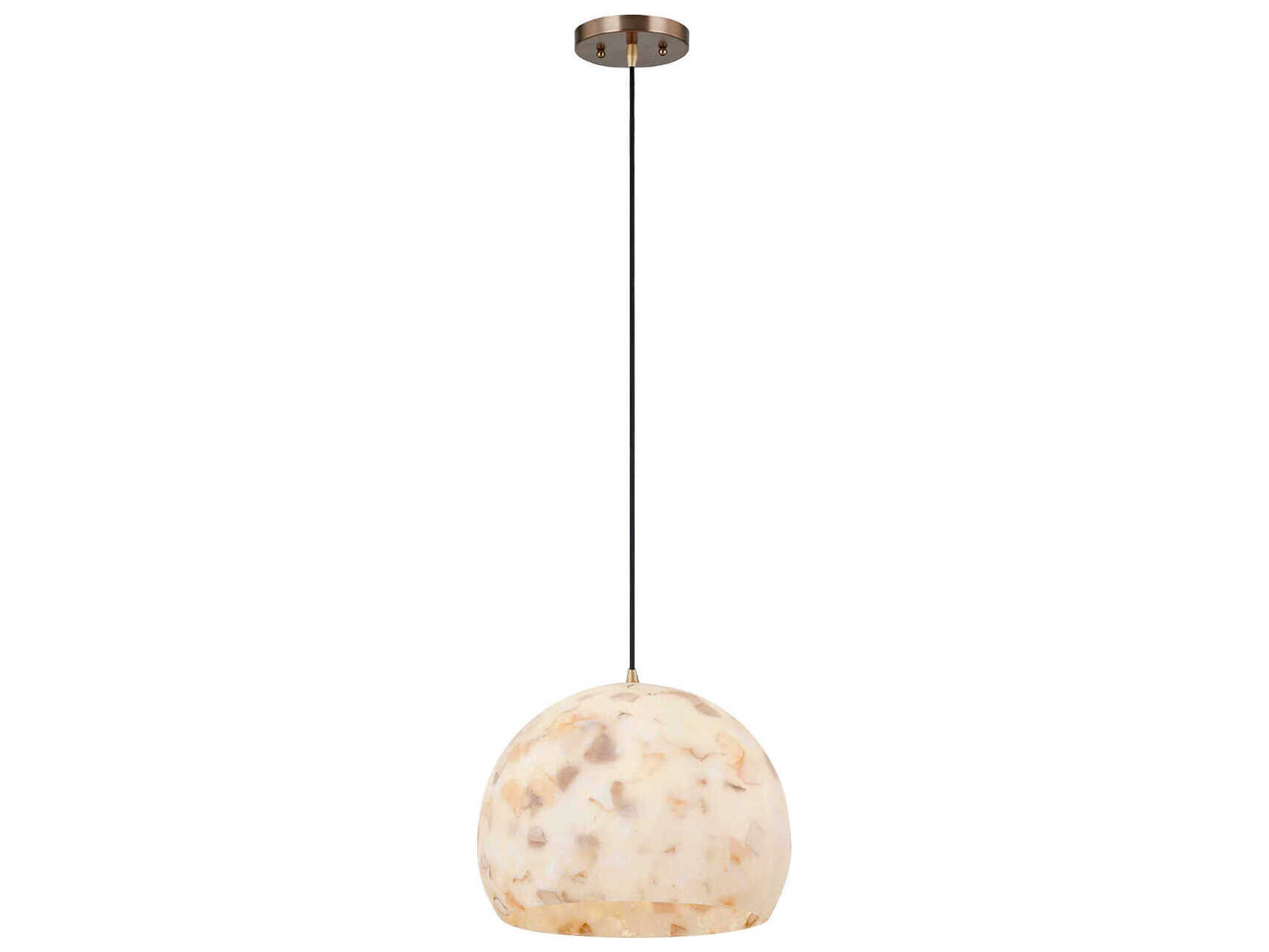 Justice Design Group Alabaster Rocks Globe 1-Light Brushed Brass Mini Pendant