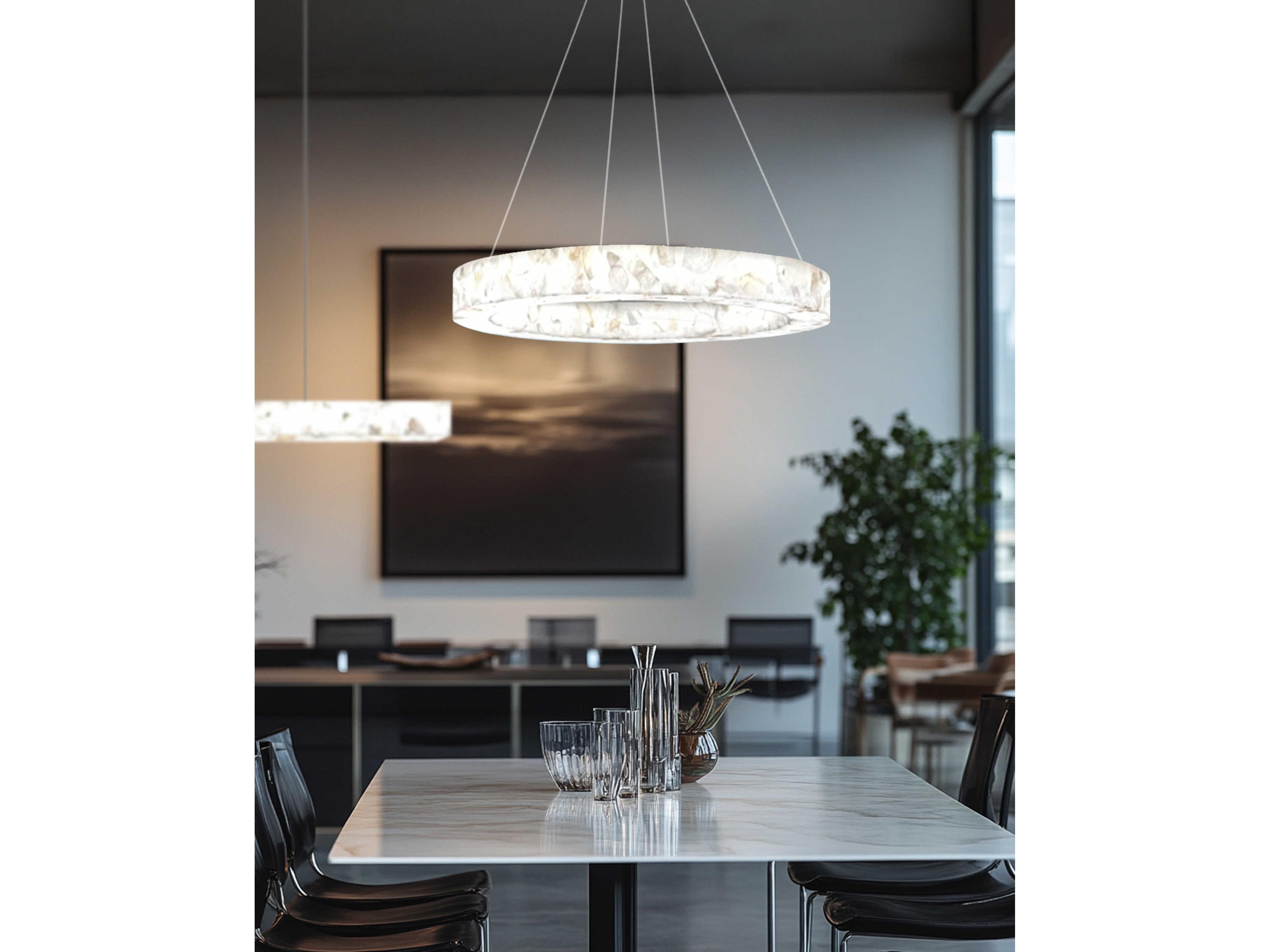 Justice Design Group Lumenaria Medley Brushed Brass White Linear Island Pendant