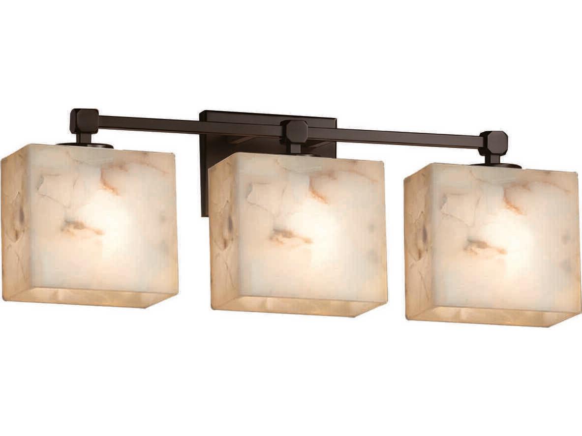 Justice Design Group Alabaster Rocks 3-Light Bronze Vanity Light
