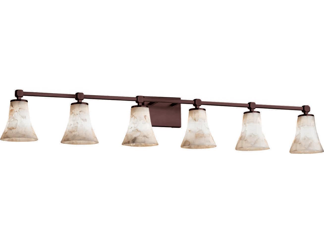 Justice Design Group Alabaster Rocks 6-Light Nickel Vanity Light
