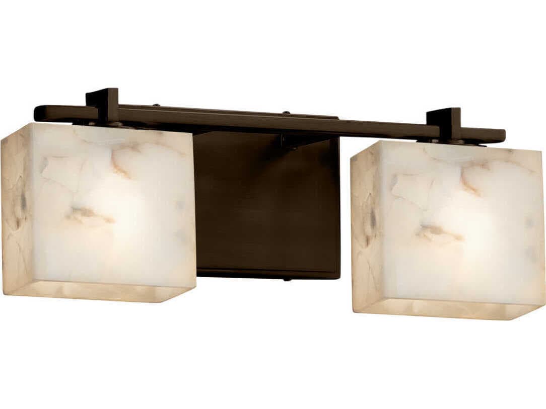 Justice Design Group Alabaster Rocks 2-Light Nickel Vanity Light