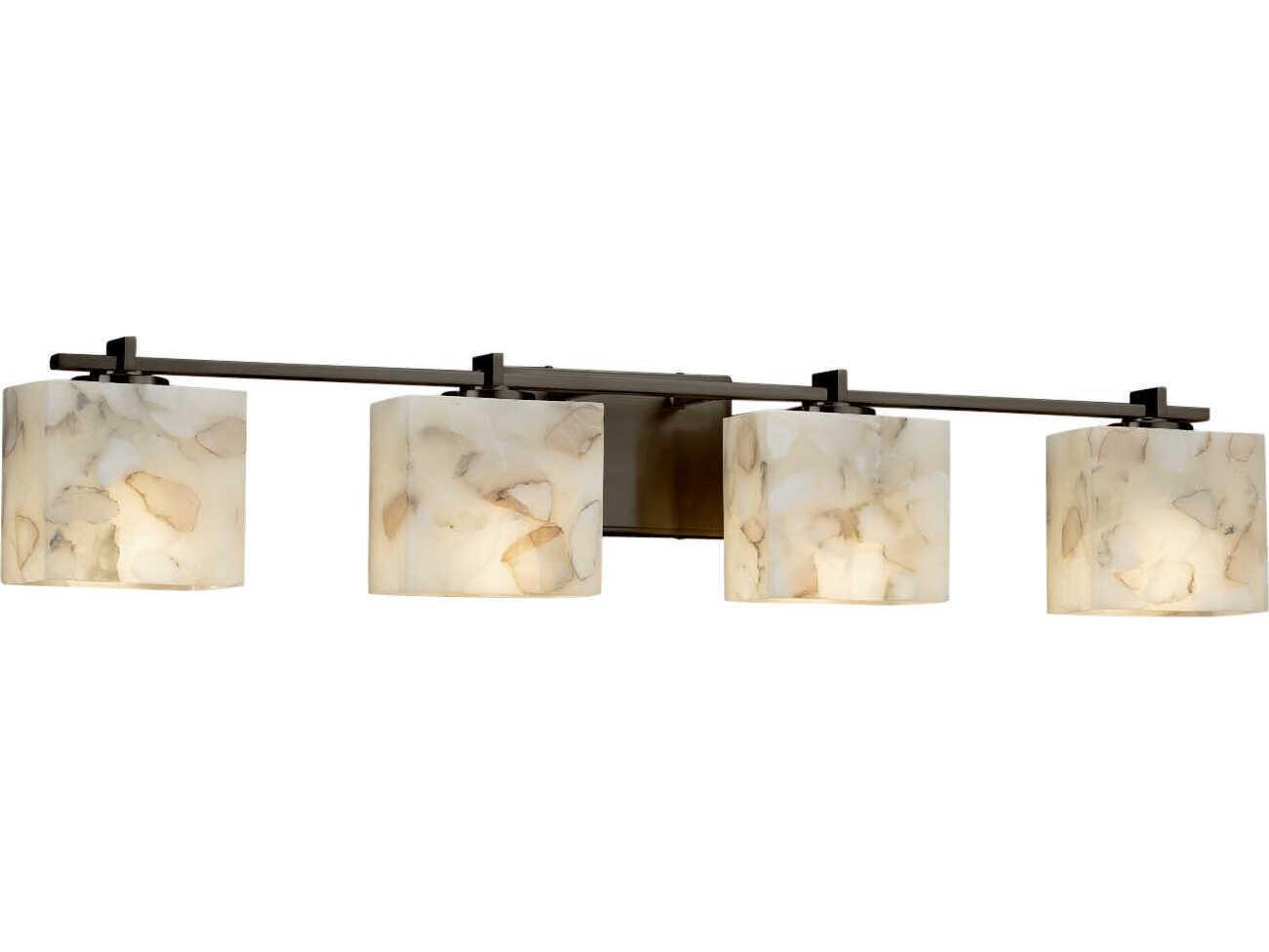 Justice Design Group Alabaster Rocks 4-Light Nickel Vanity Light