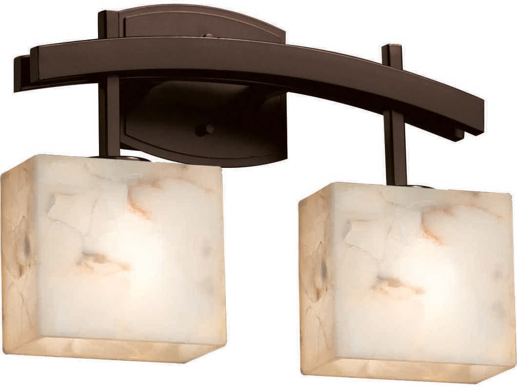 Justice Design Group Alabaster Rocks 2-Light Bronze Vanity Light