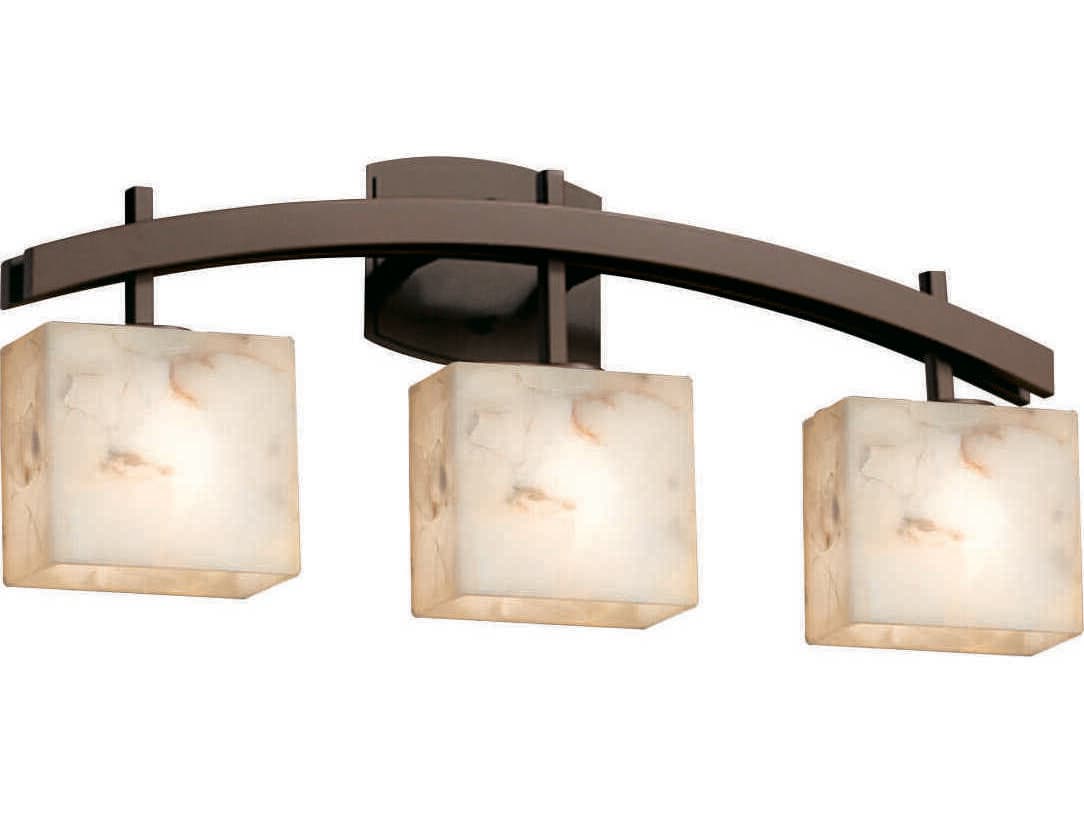 Justice Design Group Alabaster Rocks 3-Light Black Vanity Light