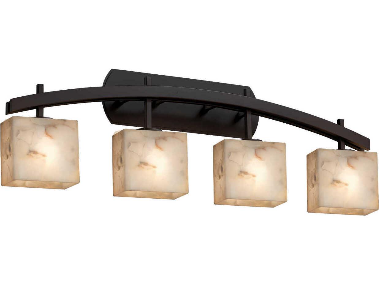 Justice Design Group Alabaster Rocks 4-Light Nickel Vanity Light