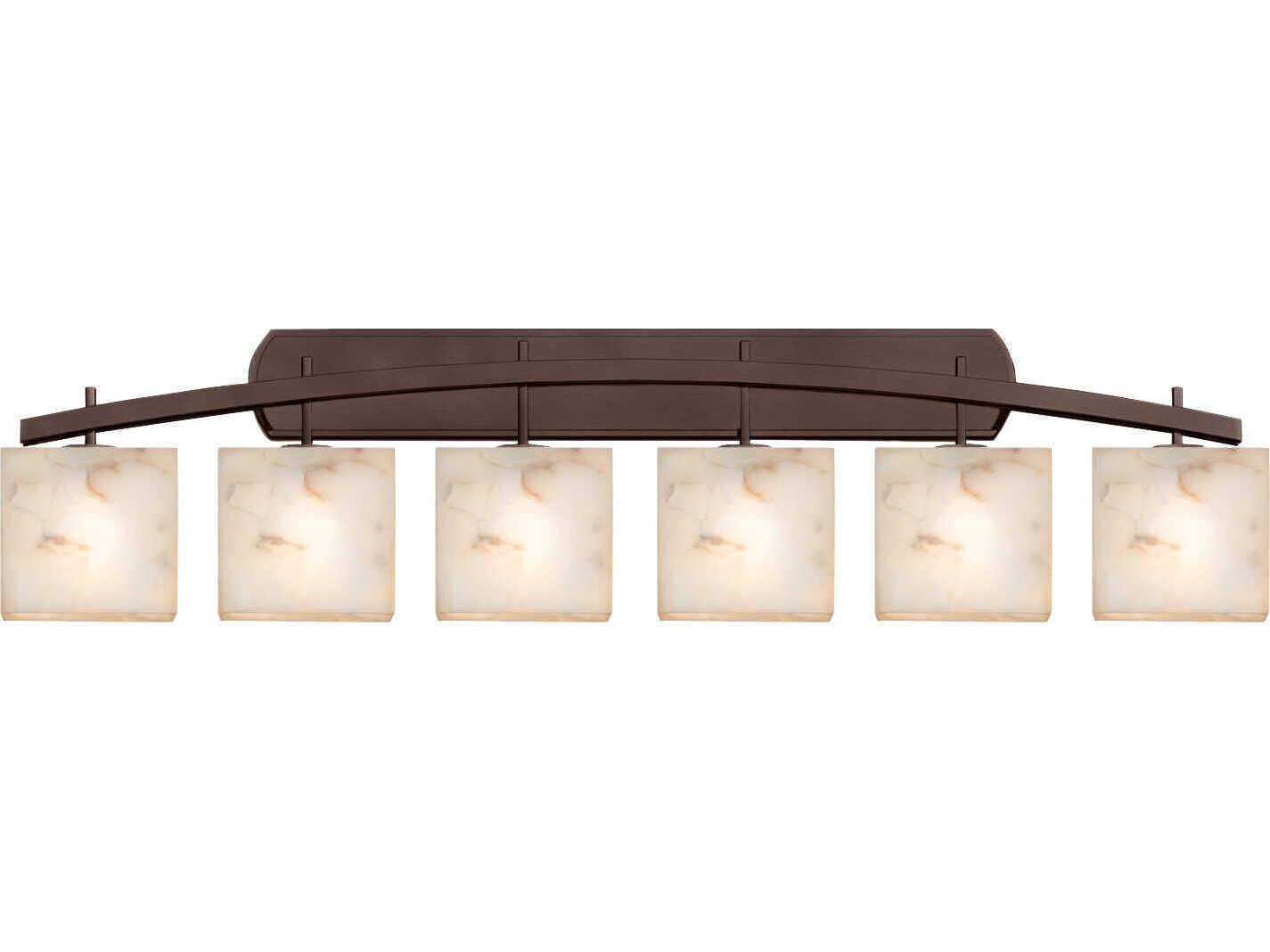 Justice Design Group Alabaster Rocks 6-Light Nickel Vanity Light