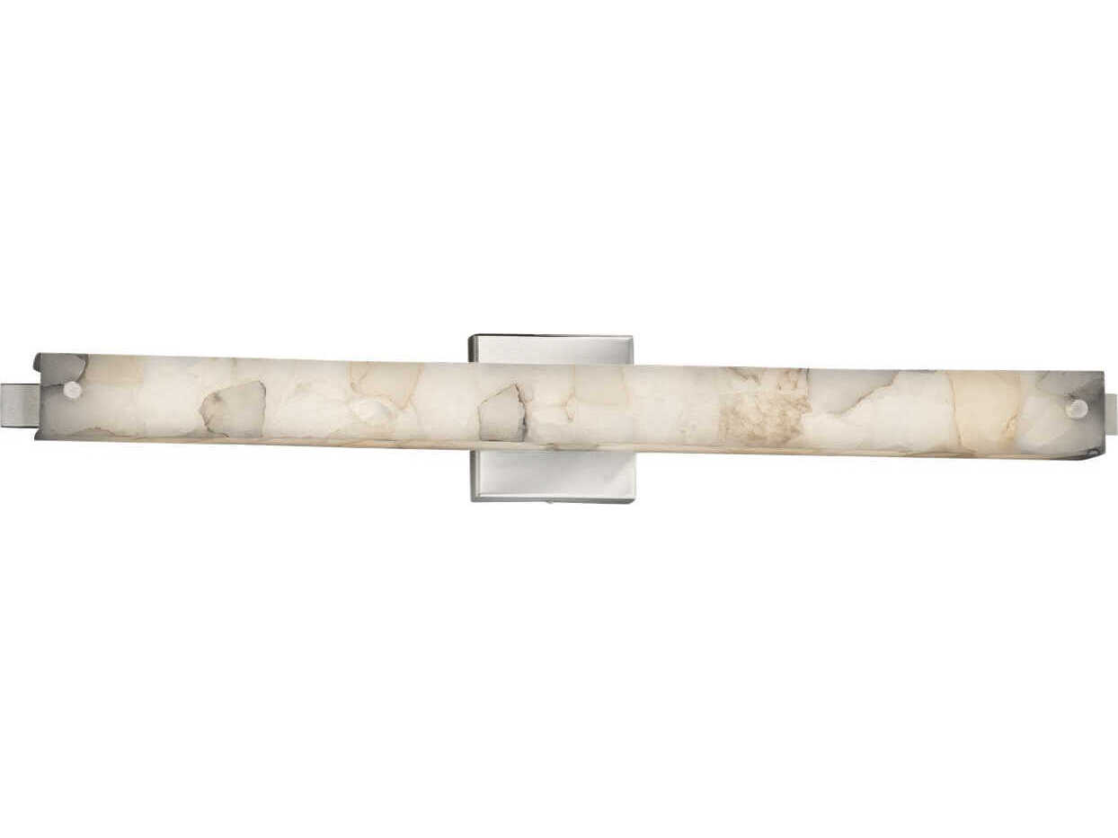 Justice Design Group Alabaster Rocks Chrome LED Vanity Light