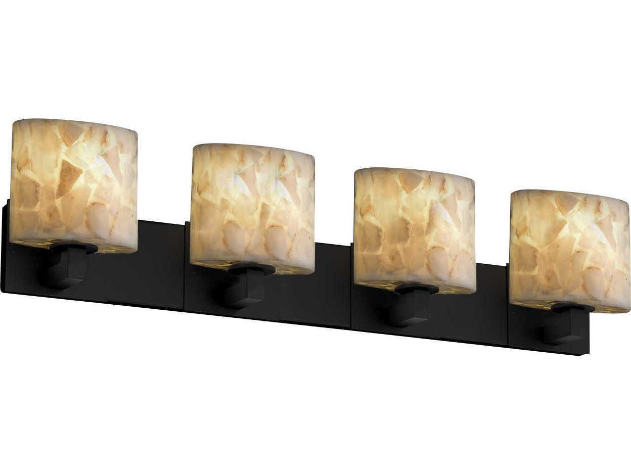 Justice Design Group Alabaster Rocks 4-Light Nickel Vanity Light