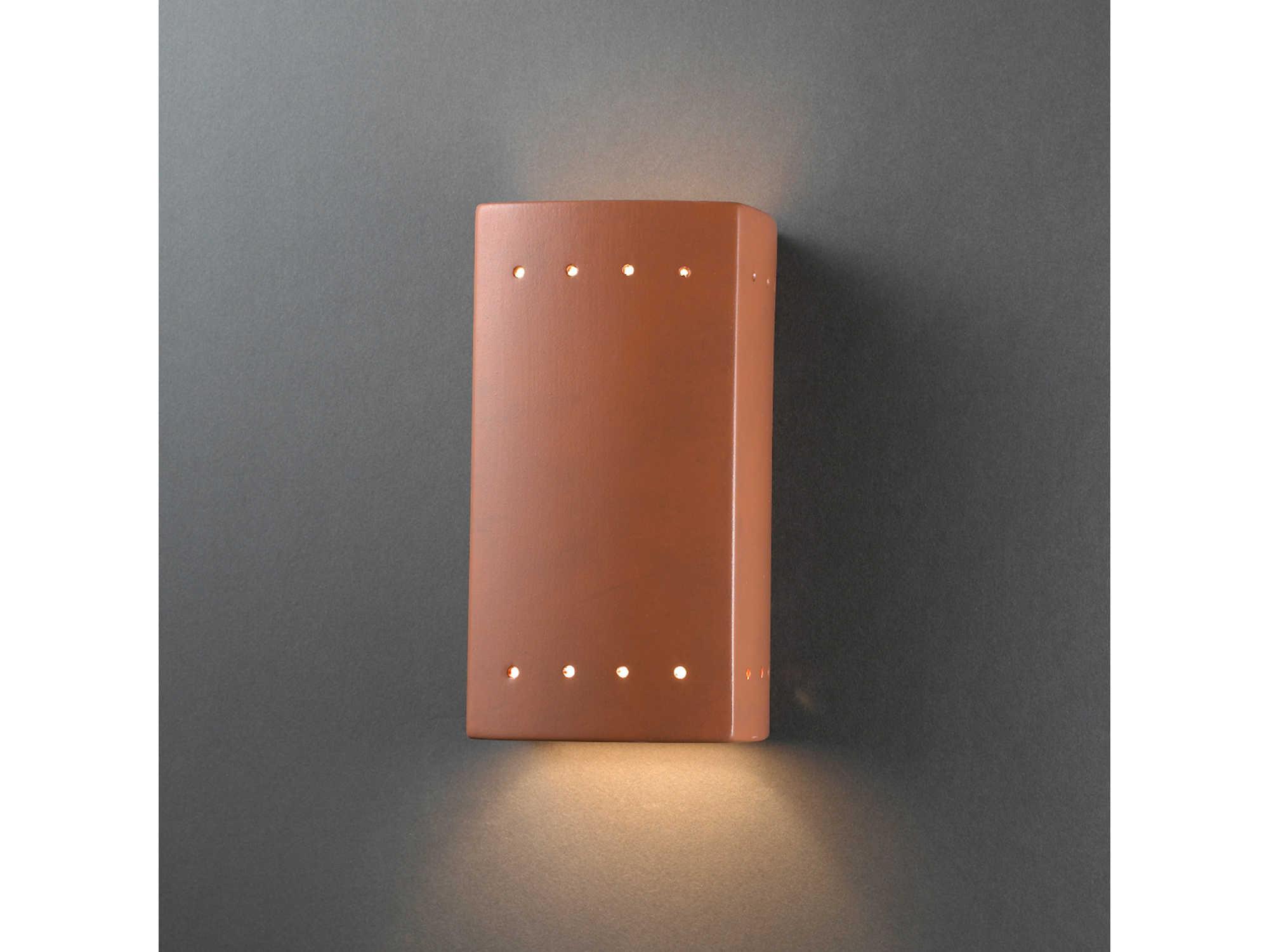 Justice Design Group Ambiance Outdoor Wall Light with Perfs (Open Top & Bottom)