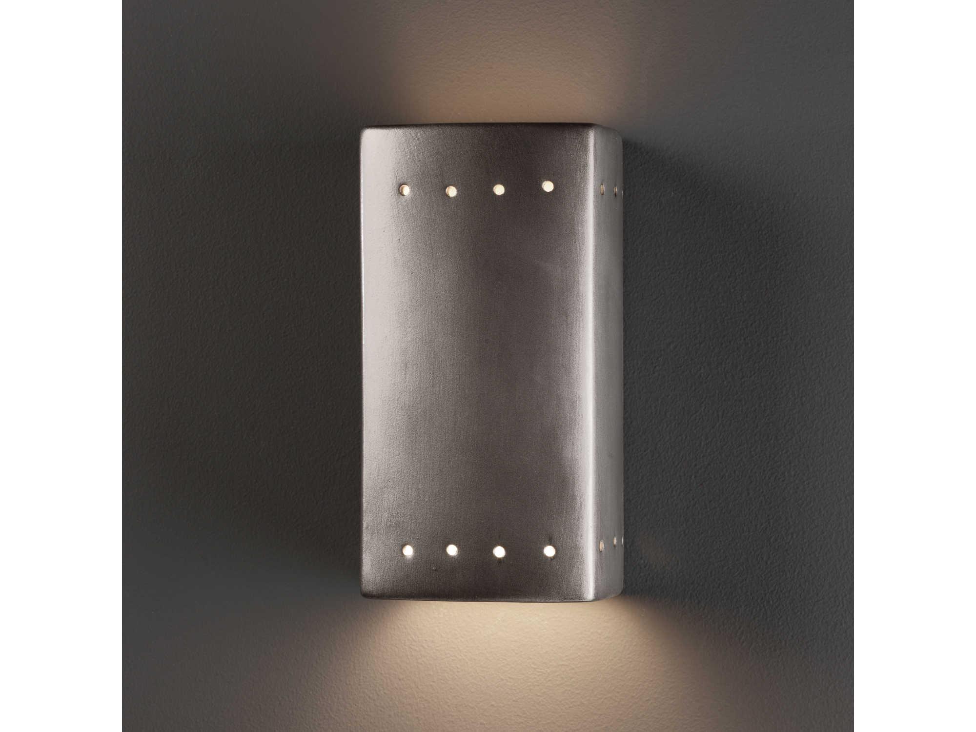 Justice Design Group Ambiance Outdoor Wall Light with Perfs (Open Top & Bottom)