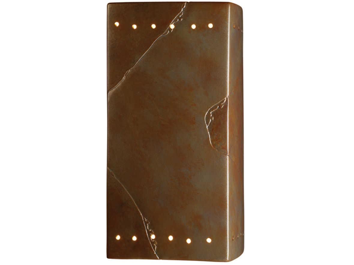 Justice Design Group Ambiance Outdoor Wall Light with Perfs (Open Top & Bottom)