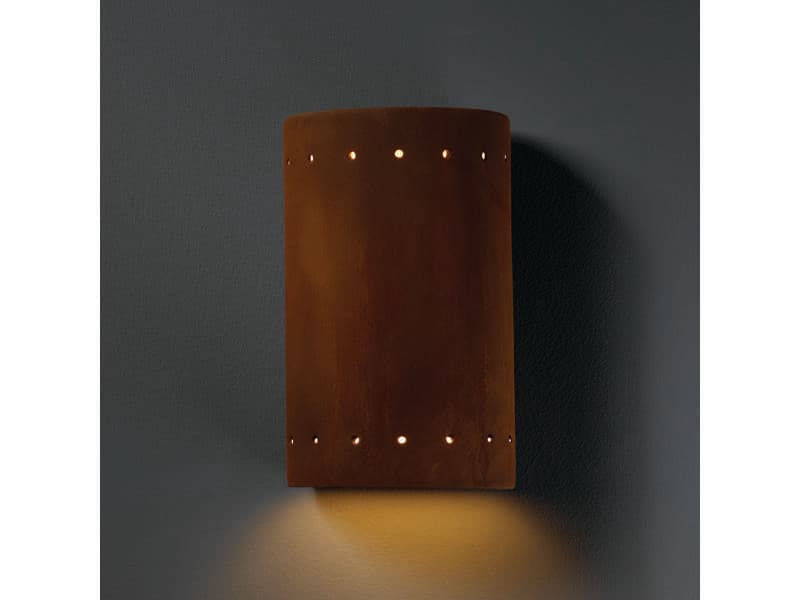 Justice Design Group Ambiance Outdoor Wall Light with Perfs (Closed Top)