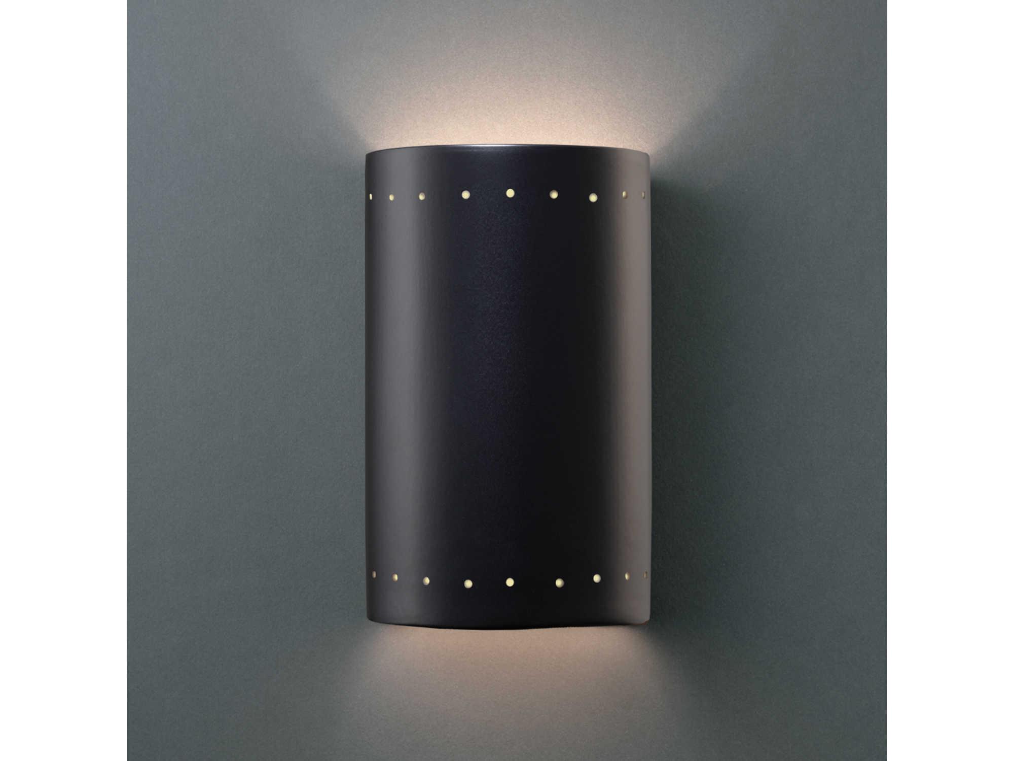 Justice Design Group Ambiance Outdoor Wall Light with Perfs (Open Top & Bottom)