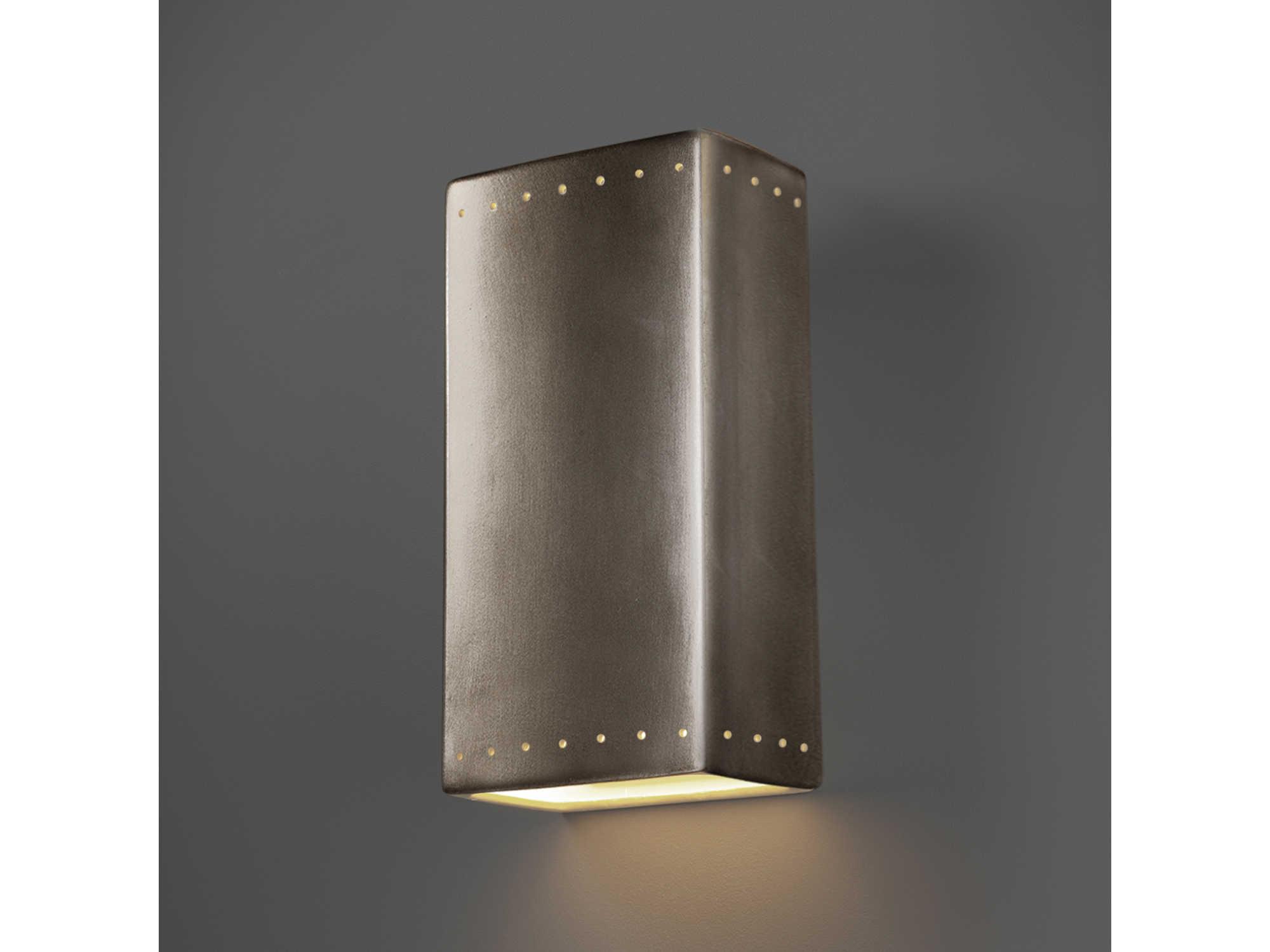 Justice Design Group Ambiance 1 - Light Outdoor Wall Light with Perfs (Closed Top)