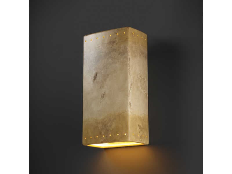 Justice Design Group Ambiance 1 - Light Outdoor Wall Light with Perfs (Closed Top)