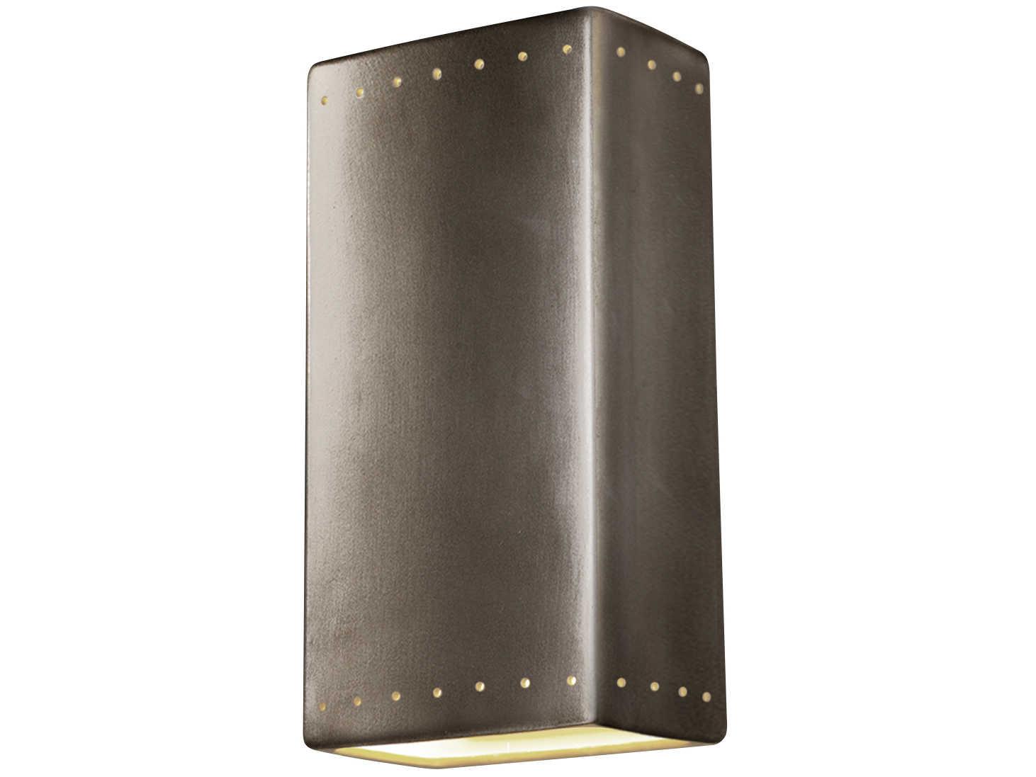 Justice Design Group Ambiance 2 - Light Outdoor Wall Light with Perfs (Open Top & Bottom)
