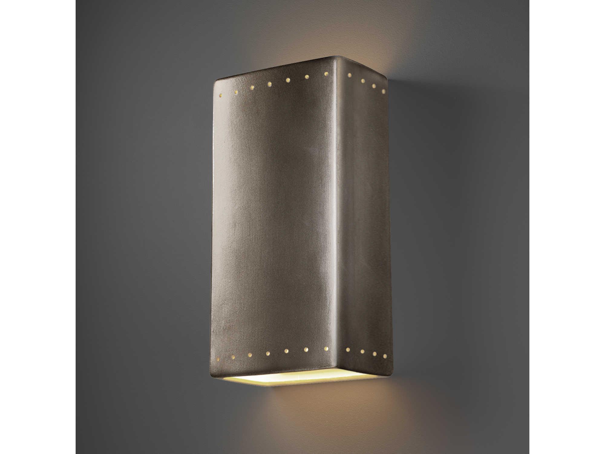 Justice Design Group Ambiance 2 - Light Outdoor Wall Light with Perfs (Open Top & Bottom)