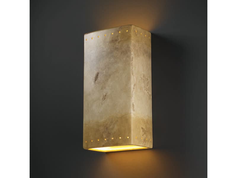 Justice Design Group Ambiance 2 - Light Outdoor Wall Light with Perfs (Open Top & Bottom)