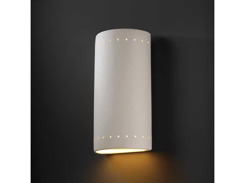 Justice Design Group Ambiance 1 - Light Outdoor Wall Light with Perfs (Closed Top)