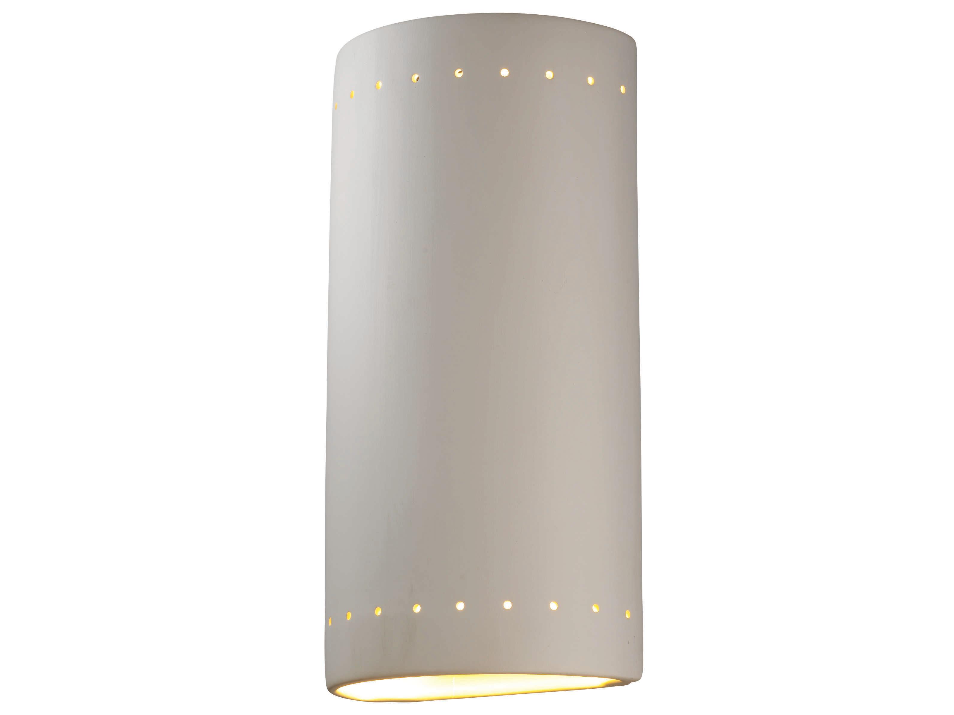 Justice Design Group Ambiance 2 - Light Outdoor Wall Light with Perfs (Open Top & Bottom)