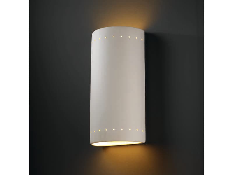 Justice Design Group Ambiance 2 - Light Outdoor Wall Light with Perfs (Open Top & Bottom)