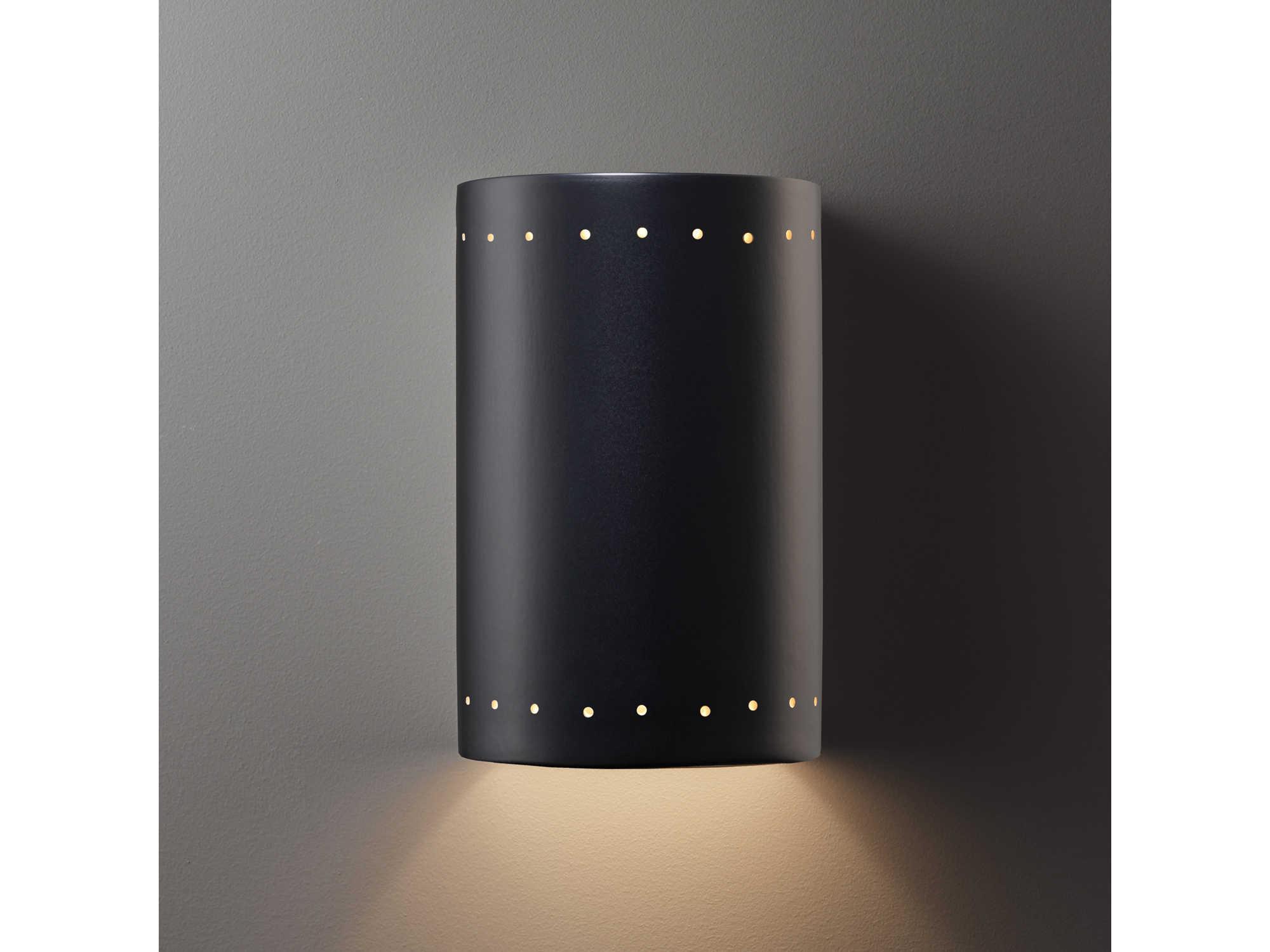 Justice Design Group Ambiance Outdoor Wall Light with Perfs (Closed Top)