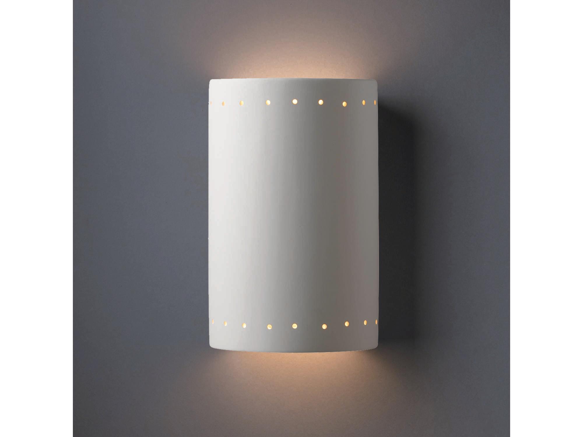 Justice Design Group Ambiance Outdoor Wall Light with Perfs (Open Top & Bottom)