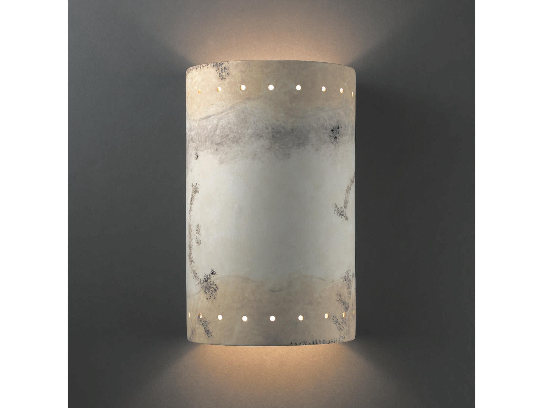 Justice Design Group Ambiance Outdoor Wall Light with Perfs (Open Top & Bottom)
