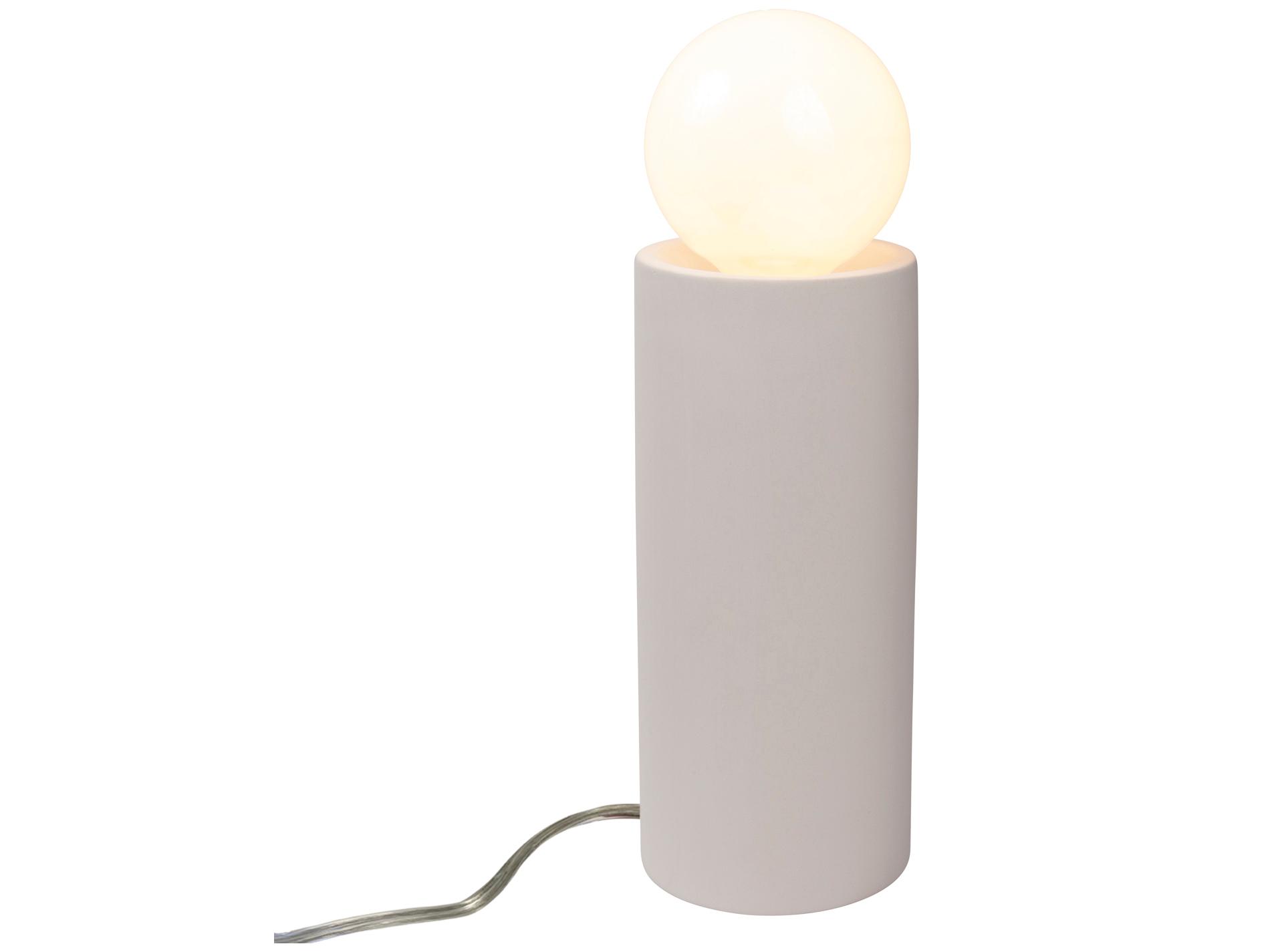 Justice Design Group Portable Pillar White Table Lamp