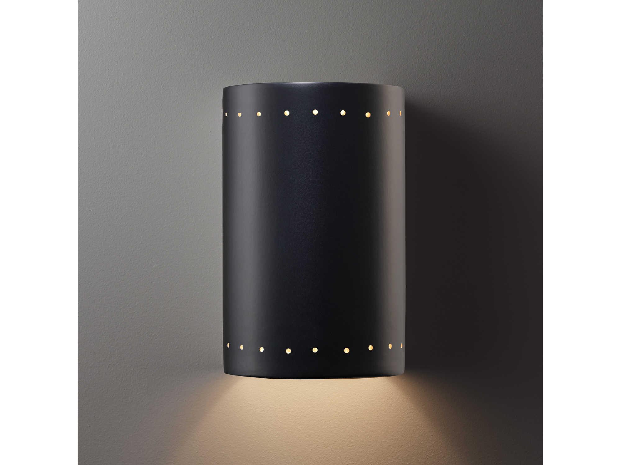 Justice Design Group Ambiance Outdoor Wall Light with Perfs (Closed Top)