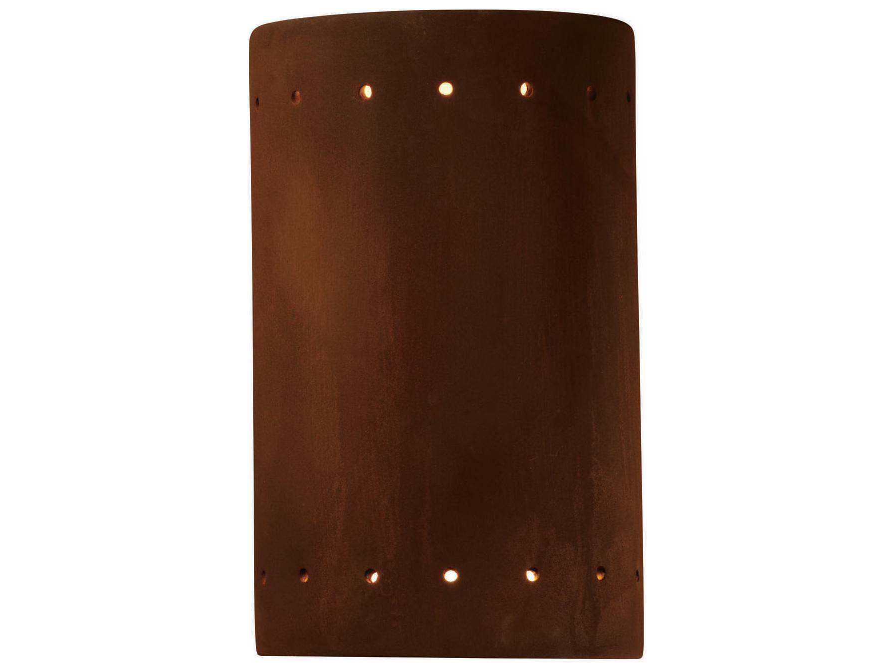 Justice Design Group Ambiance Outdoor Wall Light with Perfs (Closed Top)
