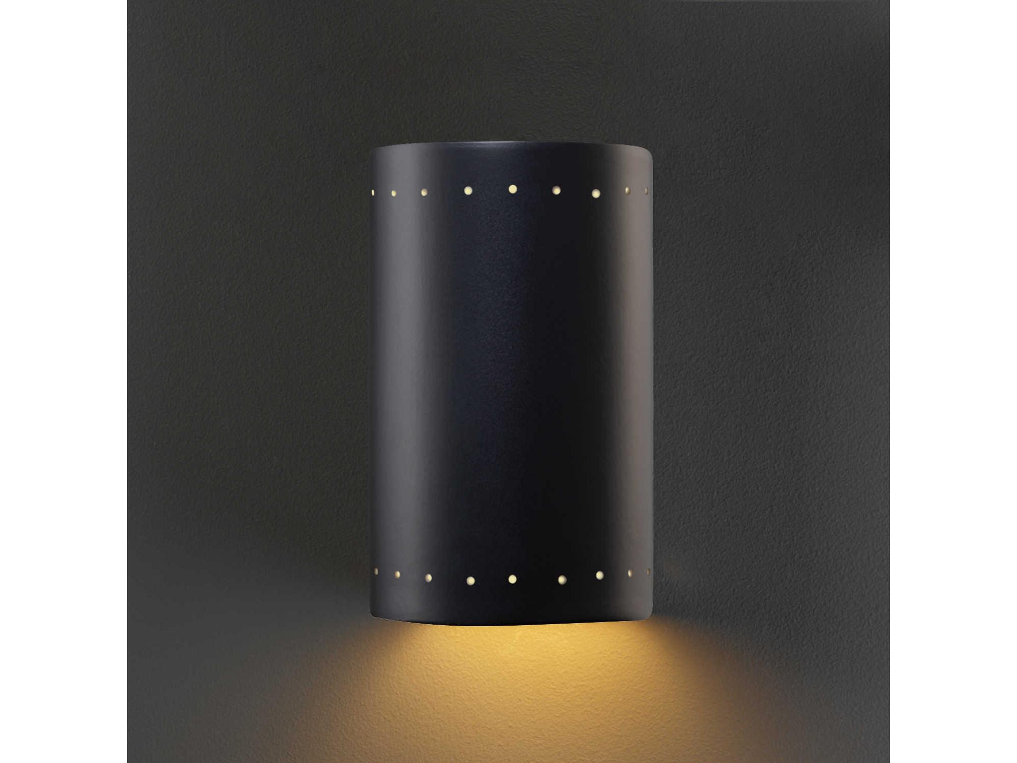 Justice Design Group Ambiance Outdoor Wall Light with Perfs (Closed Top)