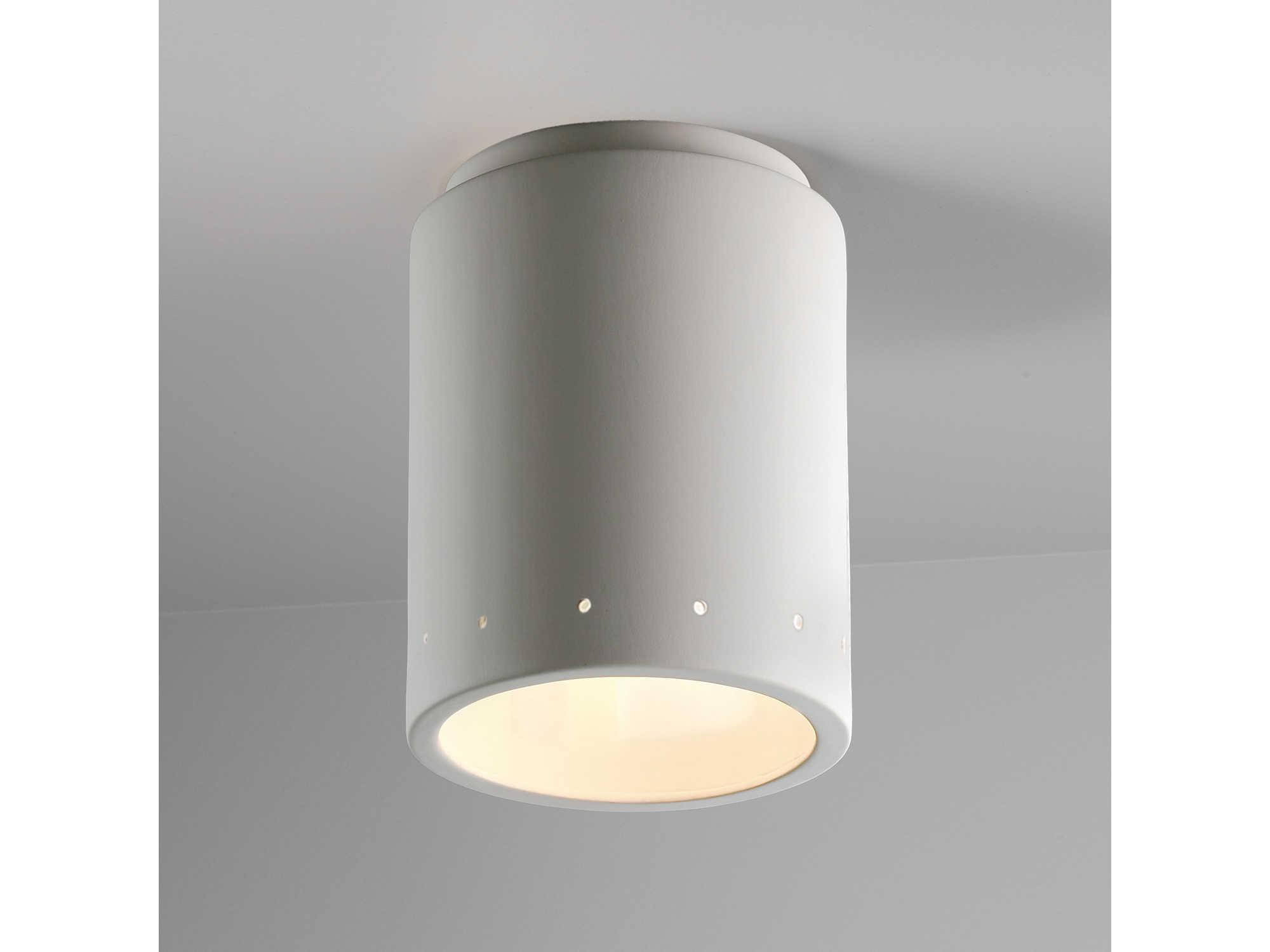 Justice Design Group Radiance Cylinder 1 - Light Outdoor Ceiling Light with Perfs