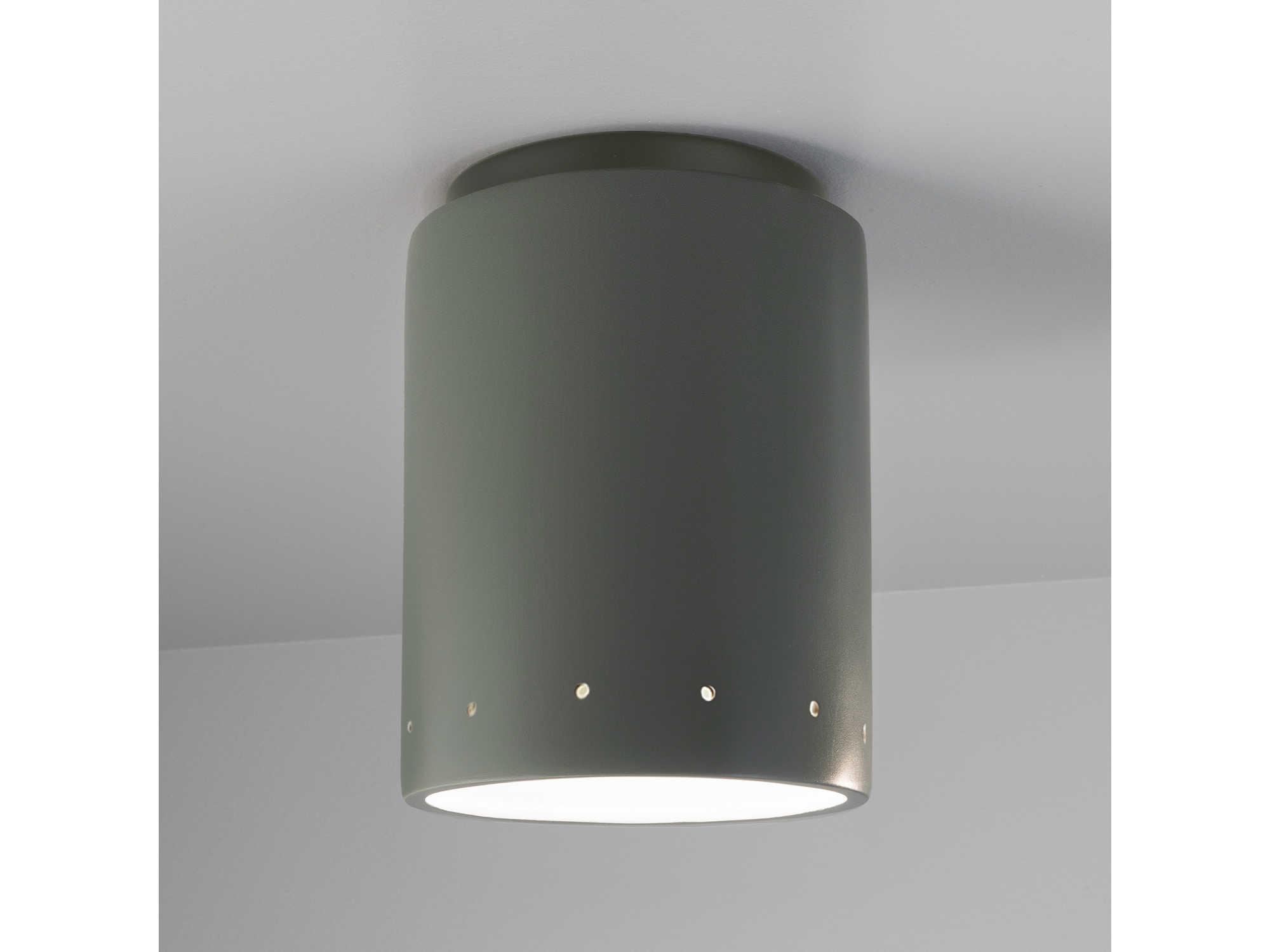 Justice Design Group Radiance Cylinder 1 - Light Outdoor Ceiling Light with Perfs