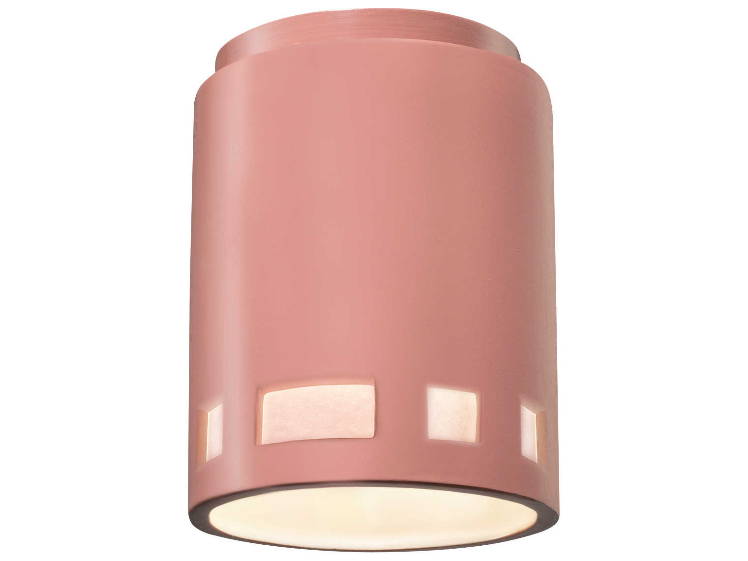 Justice Design Group Radiance Cylinder 1 - Light Outdoor Ceiling Light with Prairie Windows