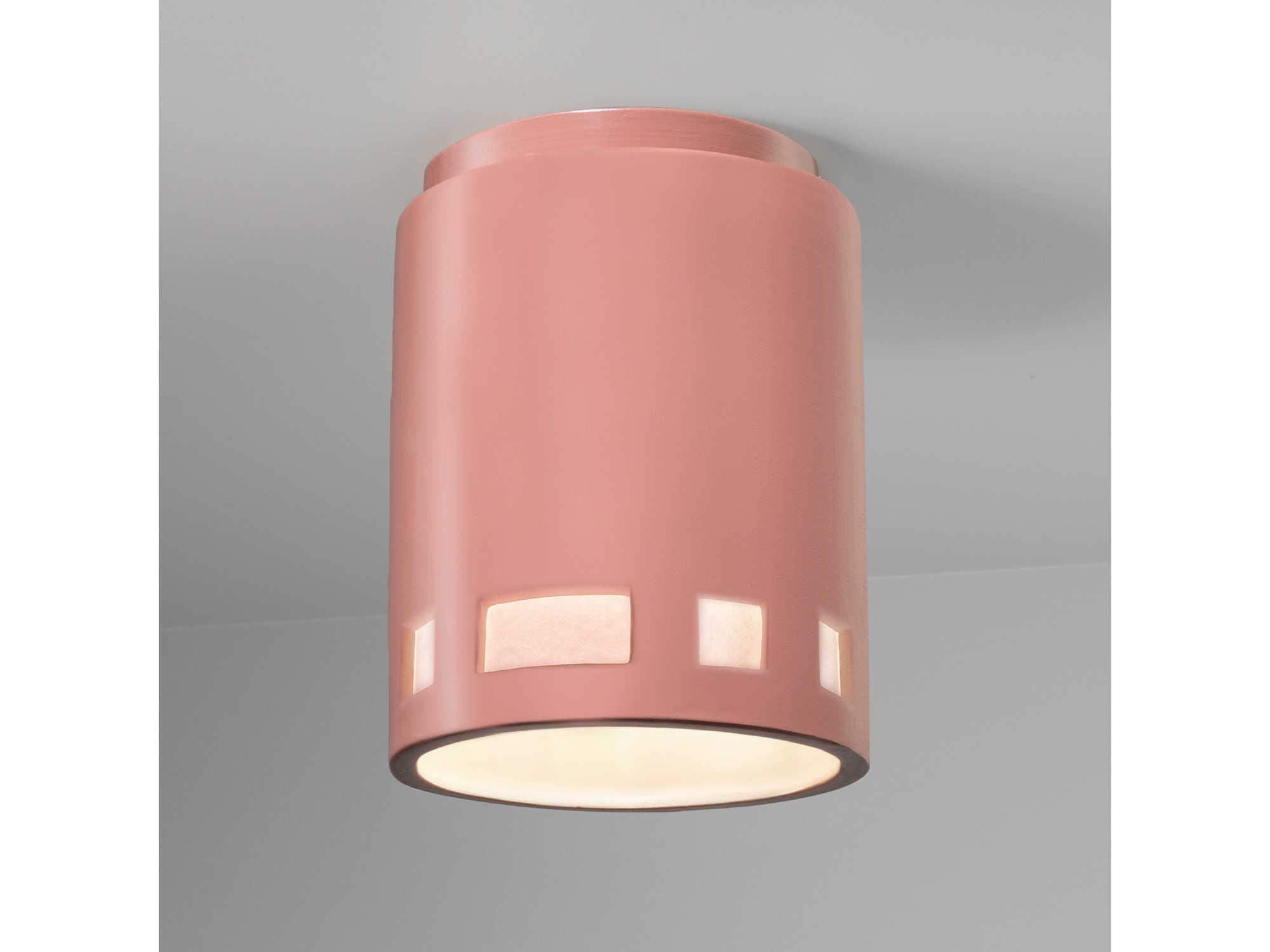 Justice Design Group Radiance Cylinder 1 - Light Outdoor Ceiling Light with Prairie Windows